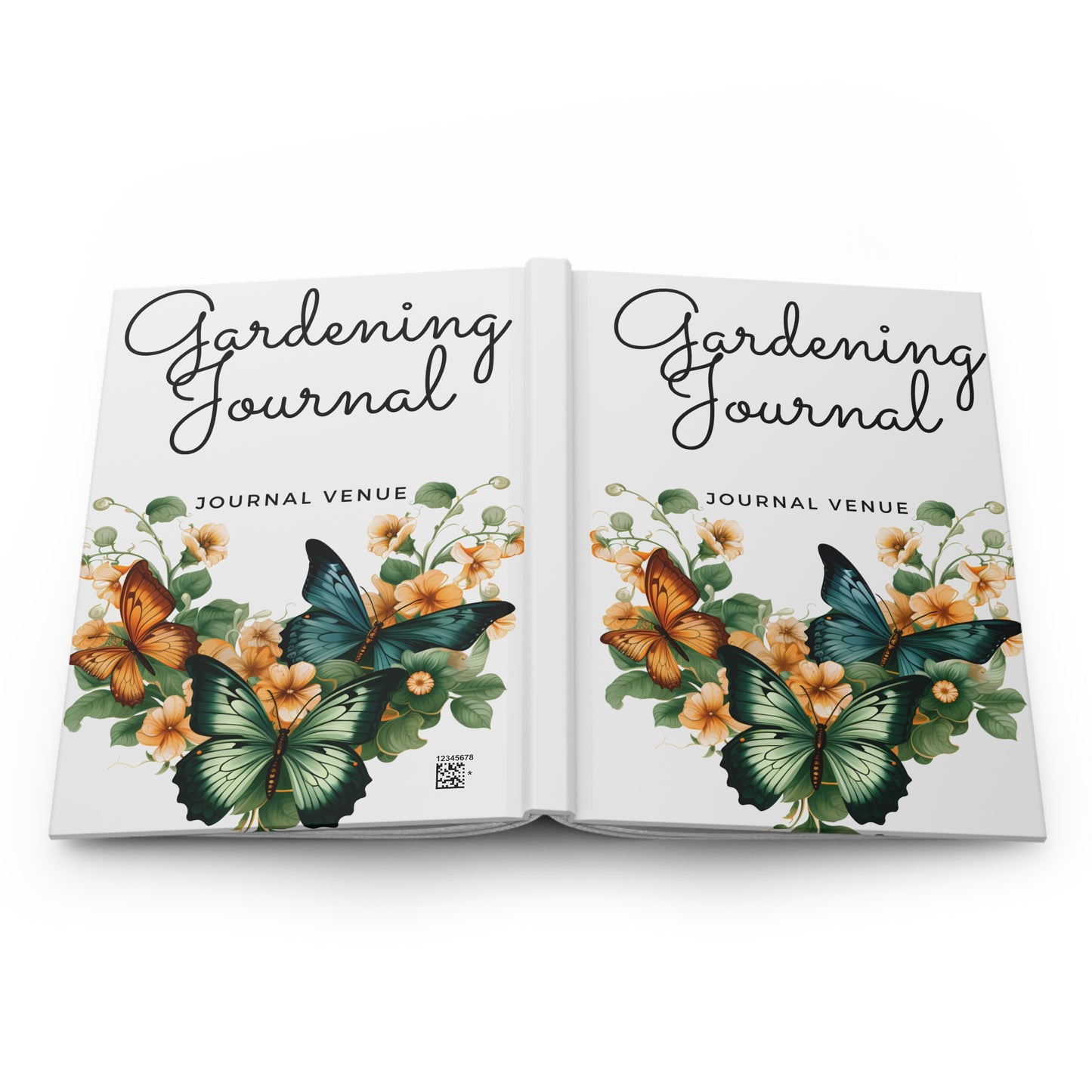 Cute Butterflies & Floral Garden Journal Planner - Front and Back Cover