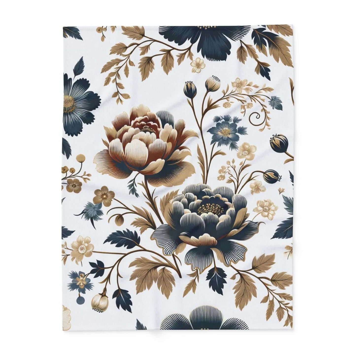 Vintage Floral Arctic Fleece Blanket