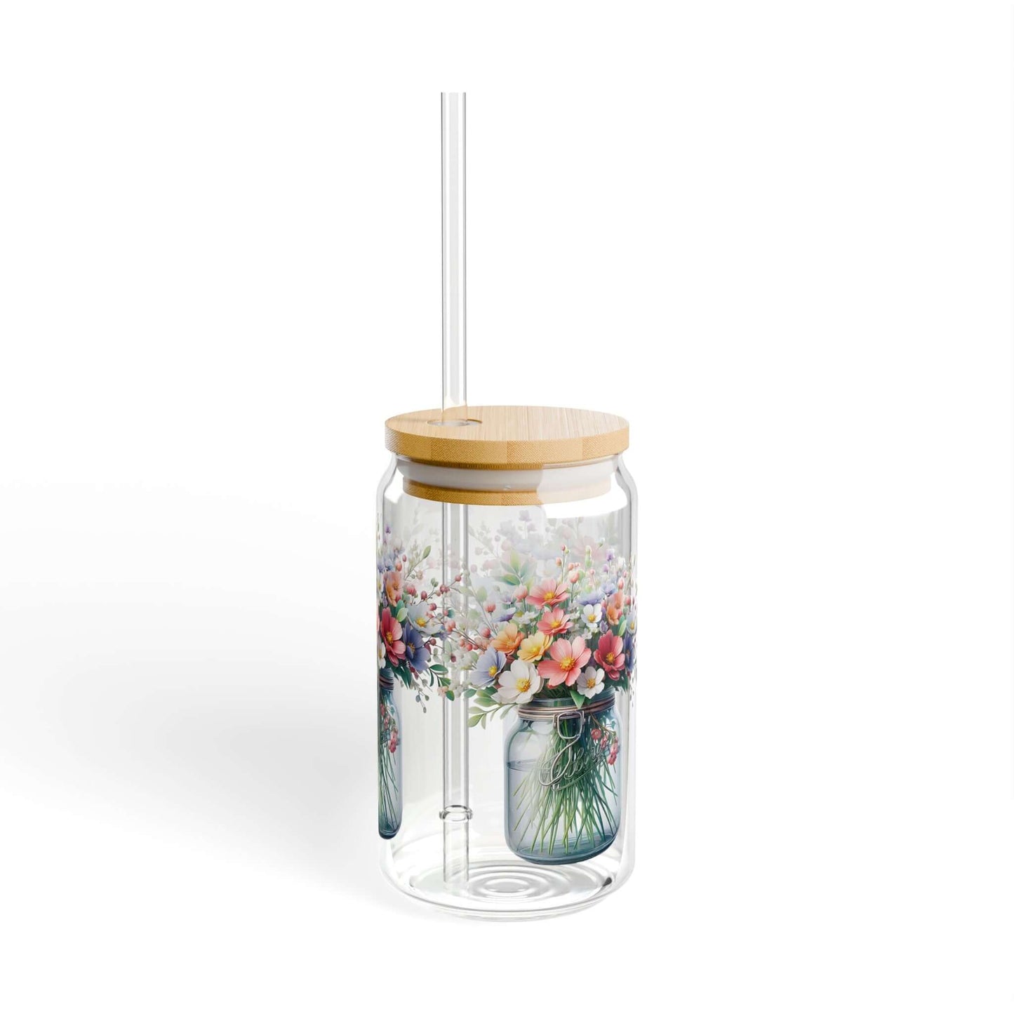 Spring Floral Vase Coffee Glass Tumbler - JOURNAL VENUE