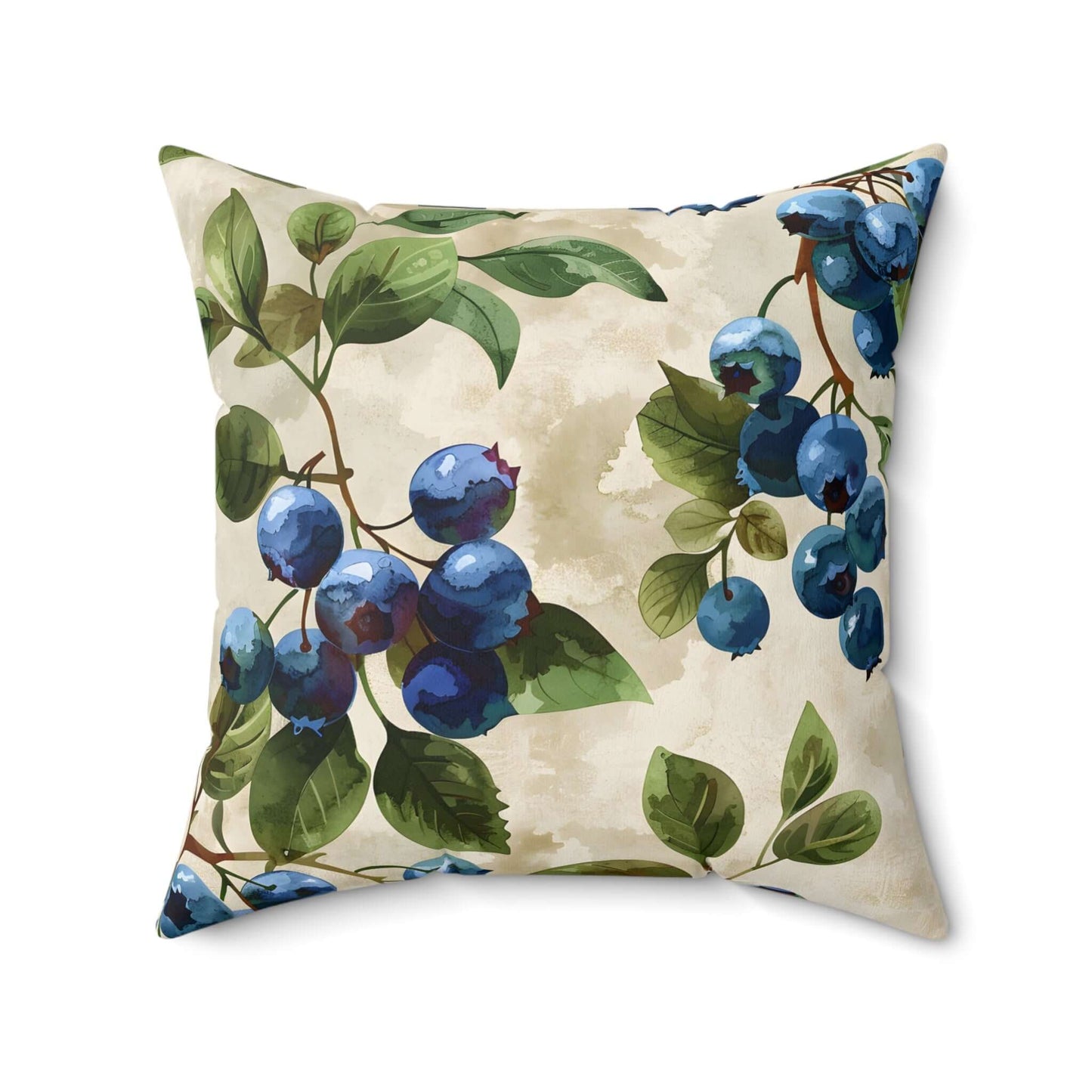 Botanical Blueberry Square Pillow