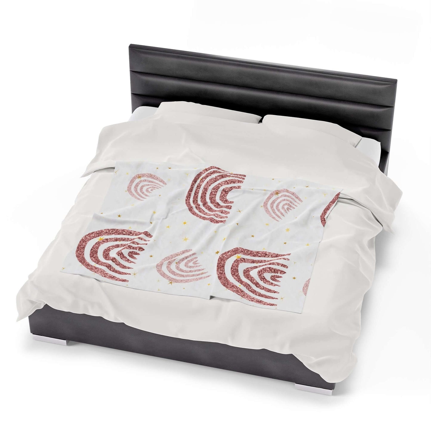 Boho Rainbow Velveteen Plush Blanket