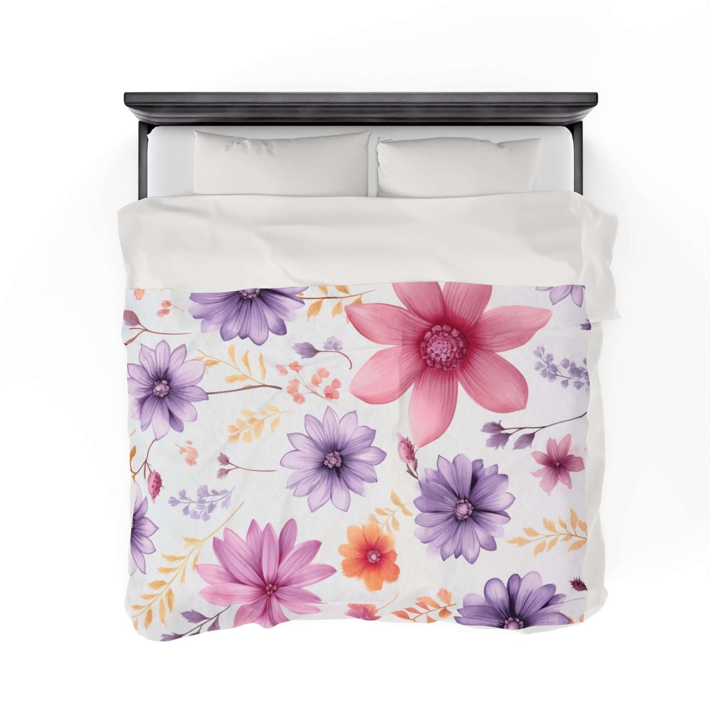 Summer Floral Velveteen Plush Blanket