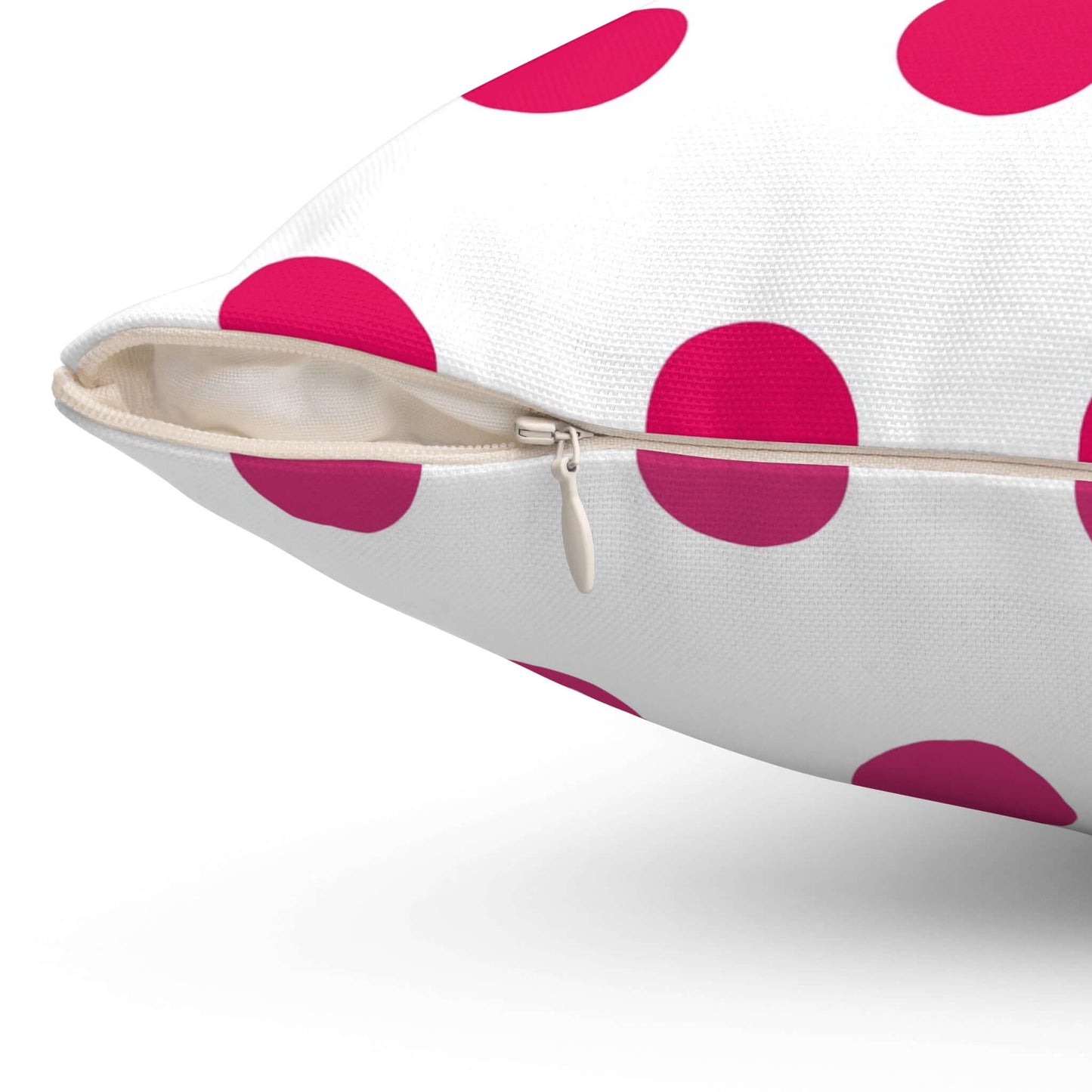 Pink Polka Dot Square Pillow