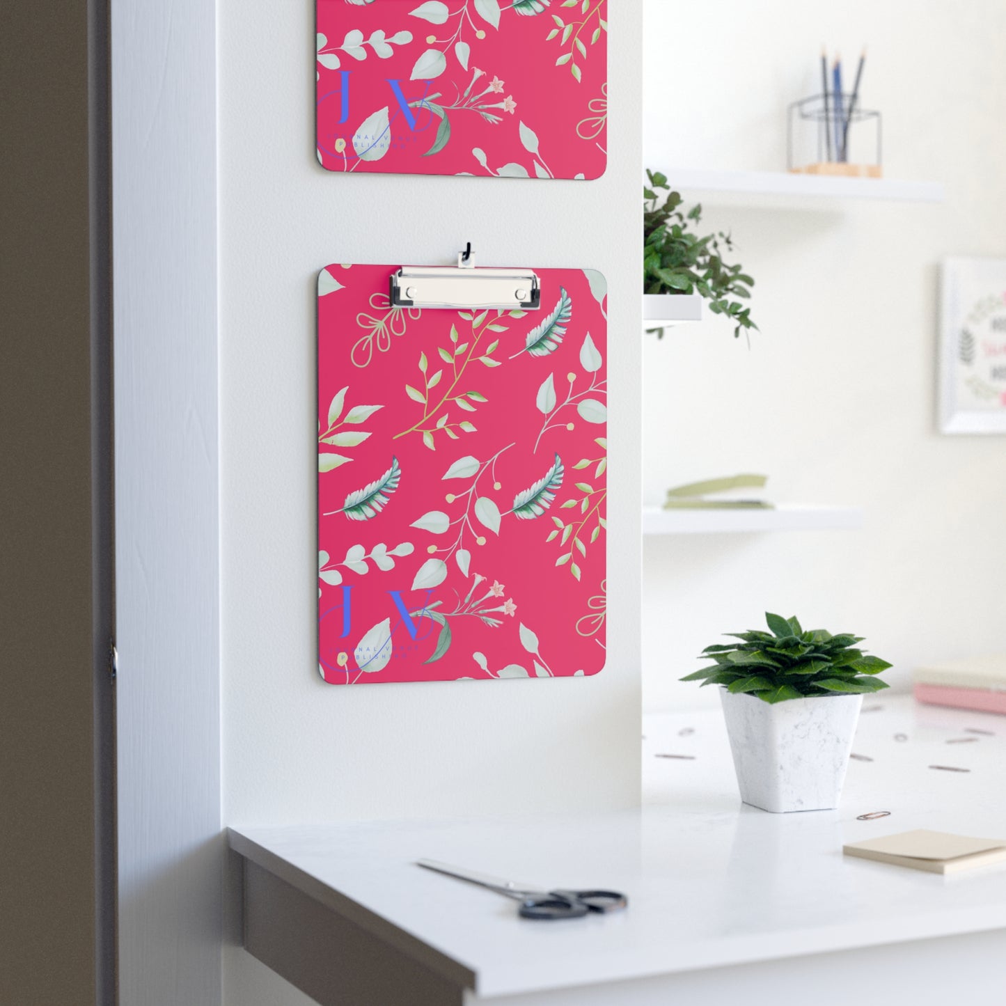 Pink Floral Home Office Clipboard - JOURNAL VENUE