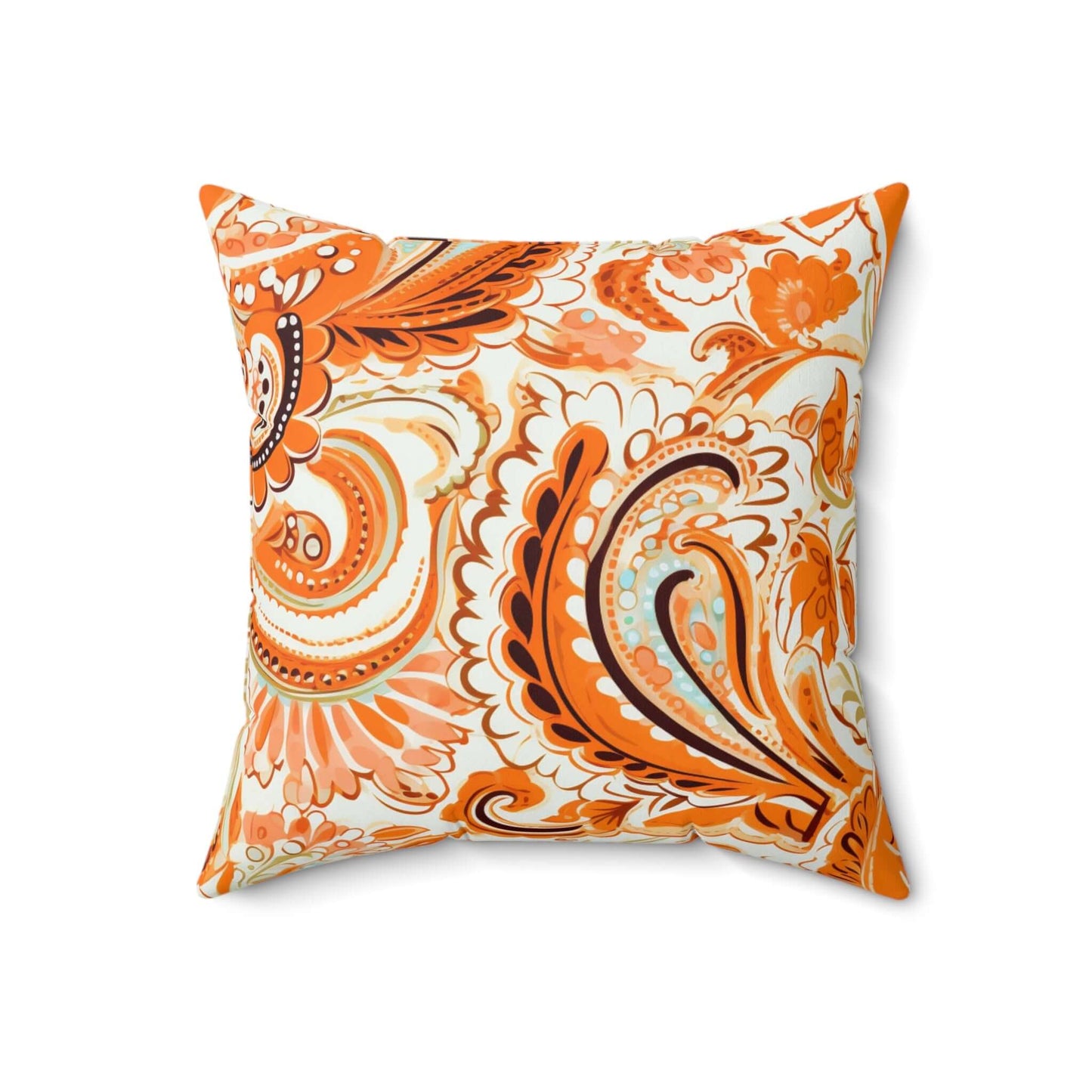 Fall Boho Paisley Square Pillow