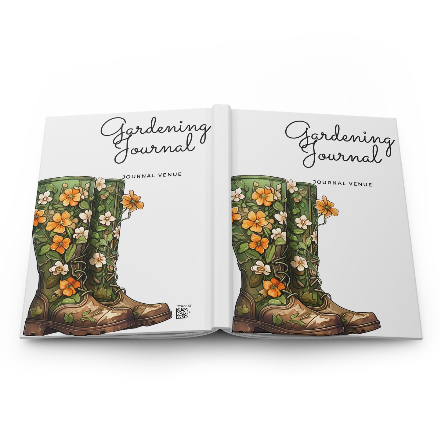 Floral Boots Garden Journal Book - Garden Planner: Front and Back Cover