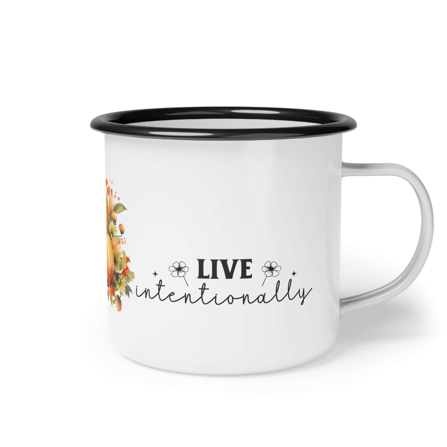 Live intentionally Enamel Coffee Cup - JOURNAL VENUE