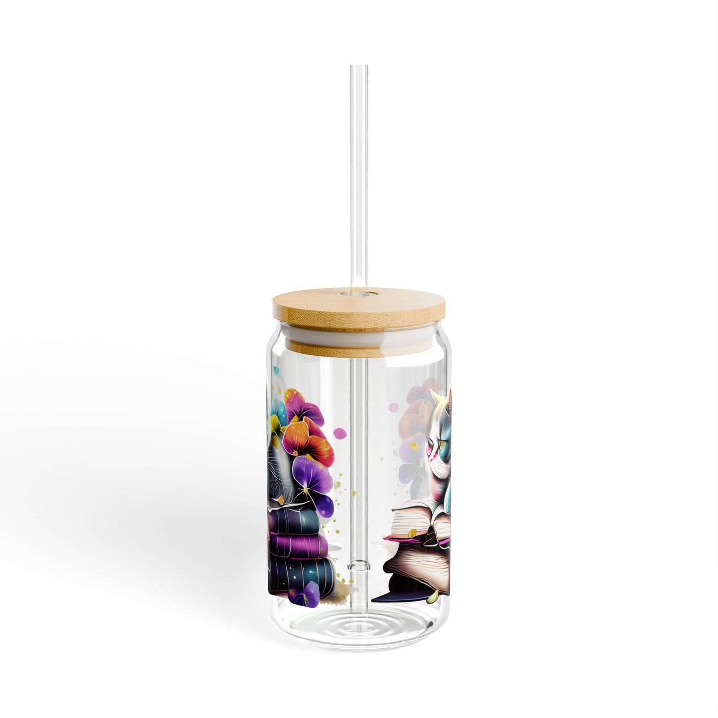 Cute Cat Iced Coffee Glass Tumbler - Gift ideas