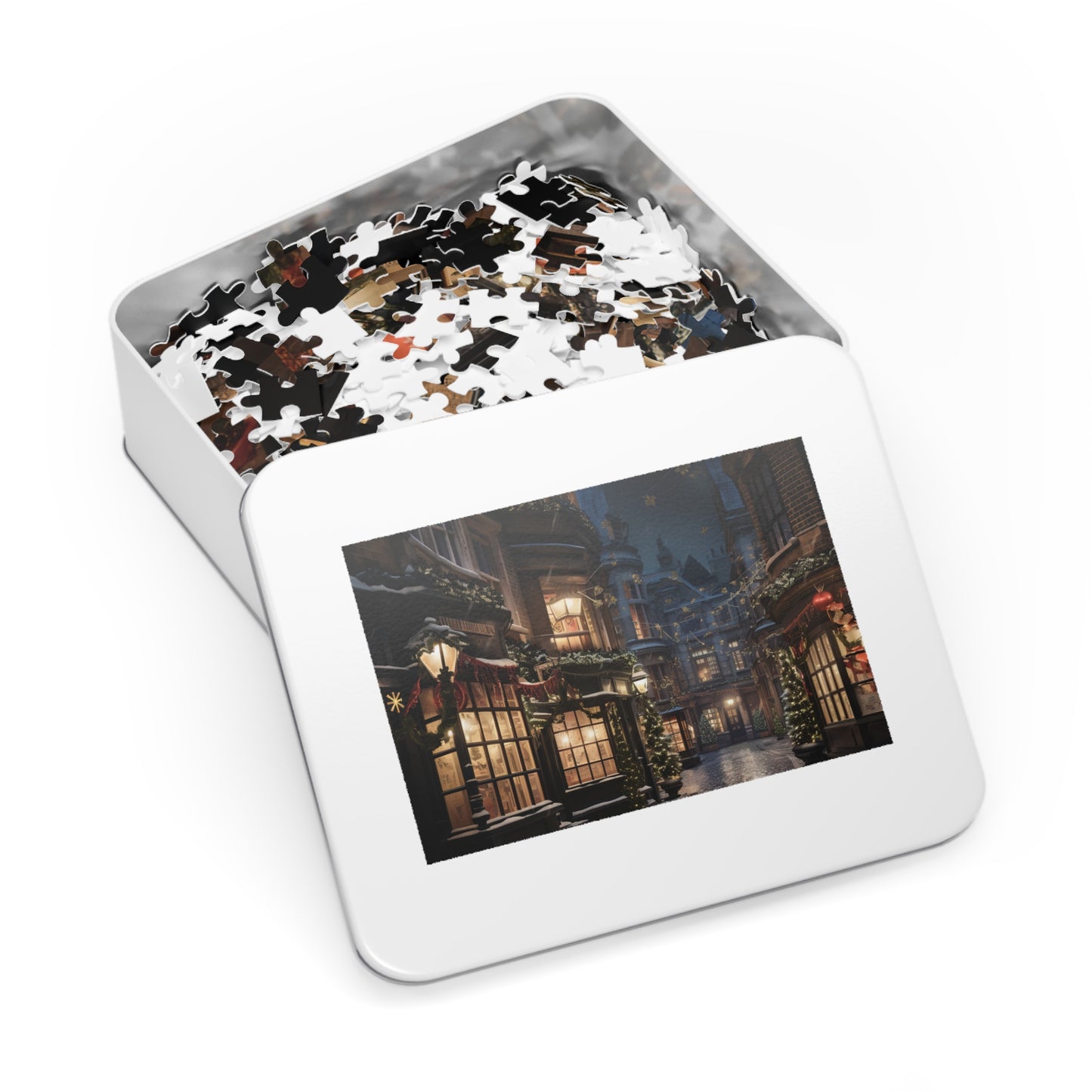 Vintage Christmas Street Night Jigsaw Puzzle - JOURNAL VENUE