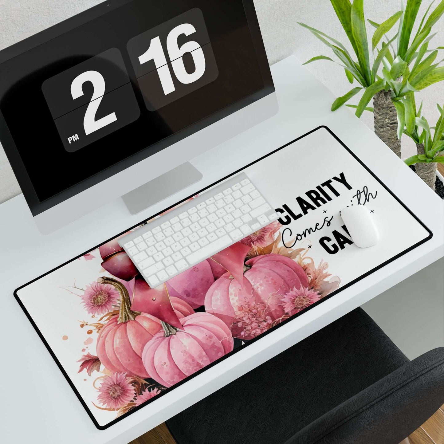 Pink Coquette Pumpkin Mouse Pad Desk Mats - JOURNAL VENUE