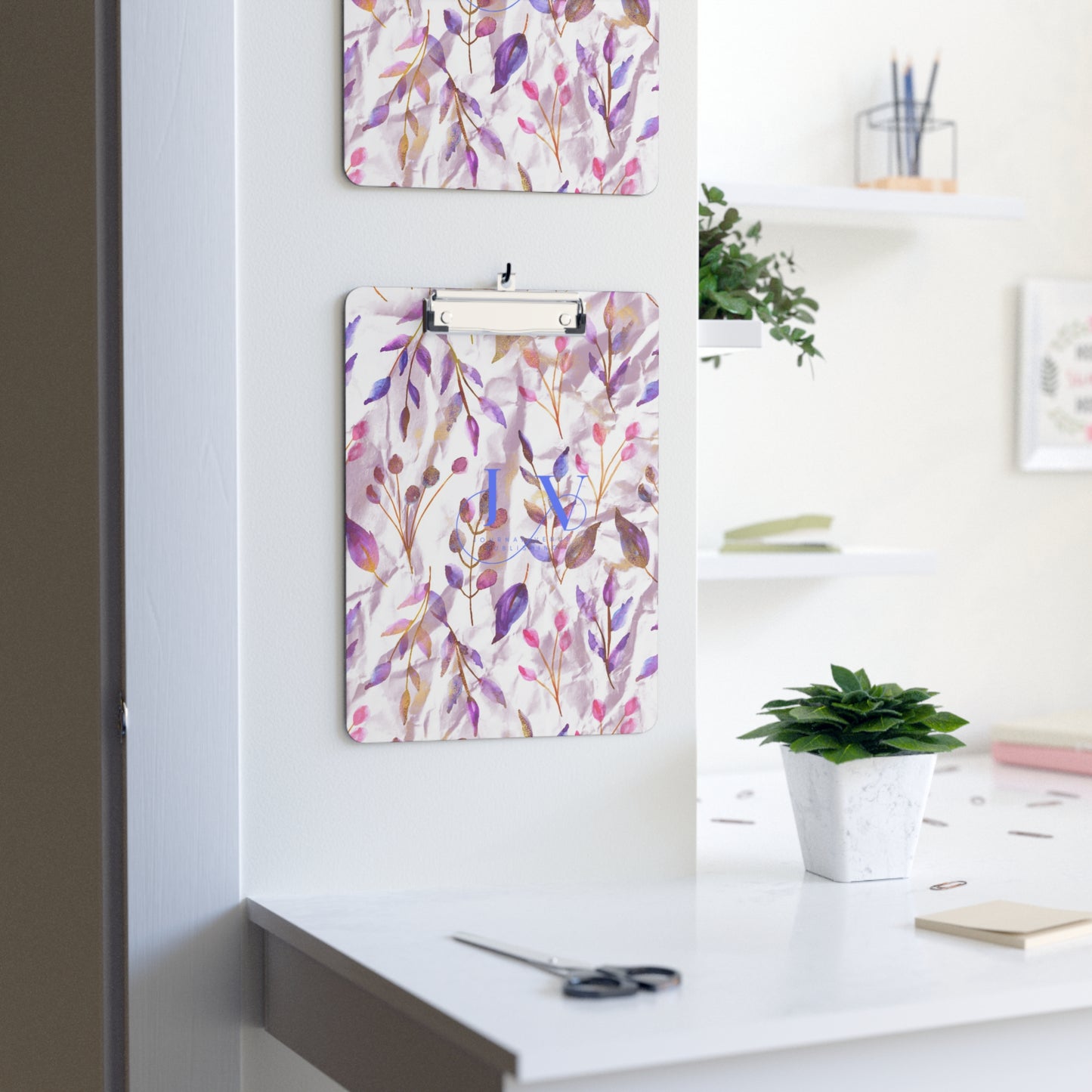 Purple Floral Home Office Clipboard - JOURNAL VENUE