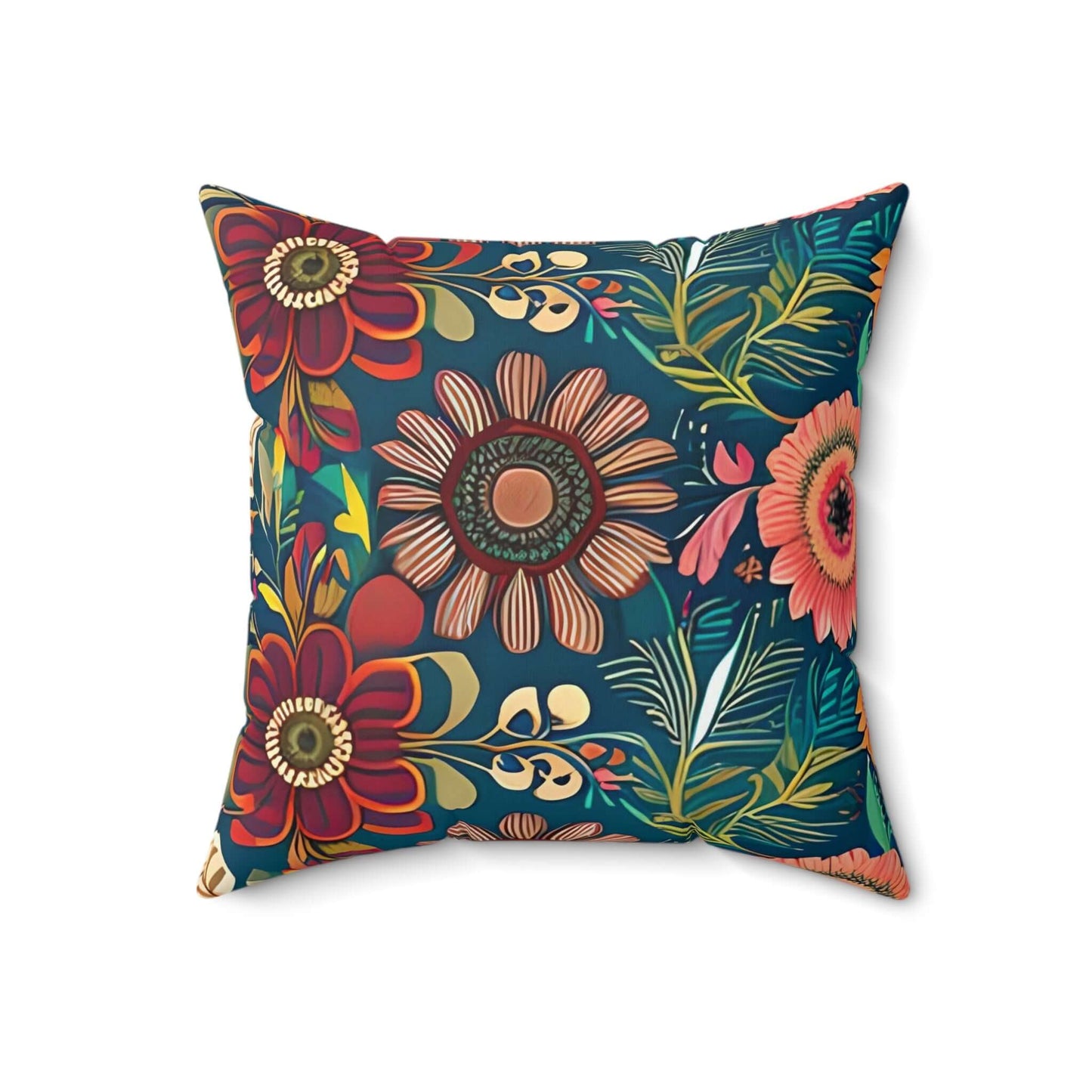 Floral Boho Square Decor Pillow