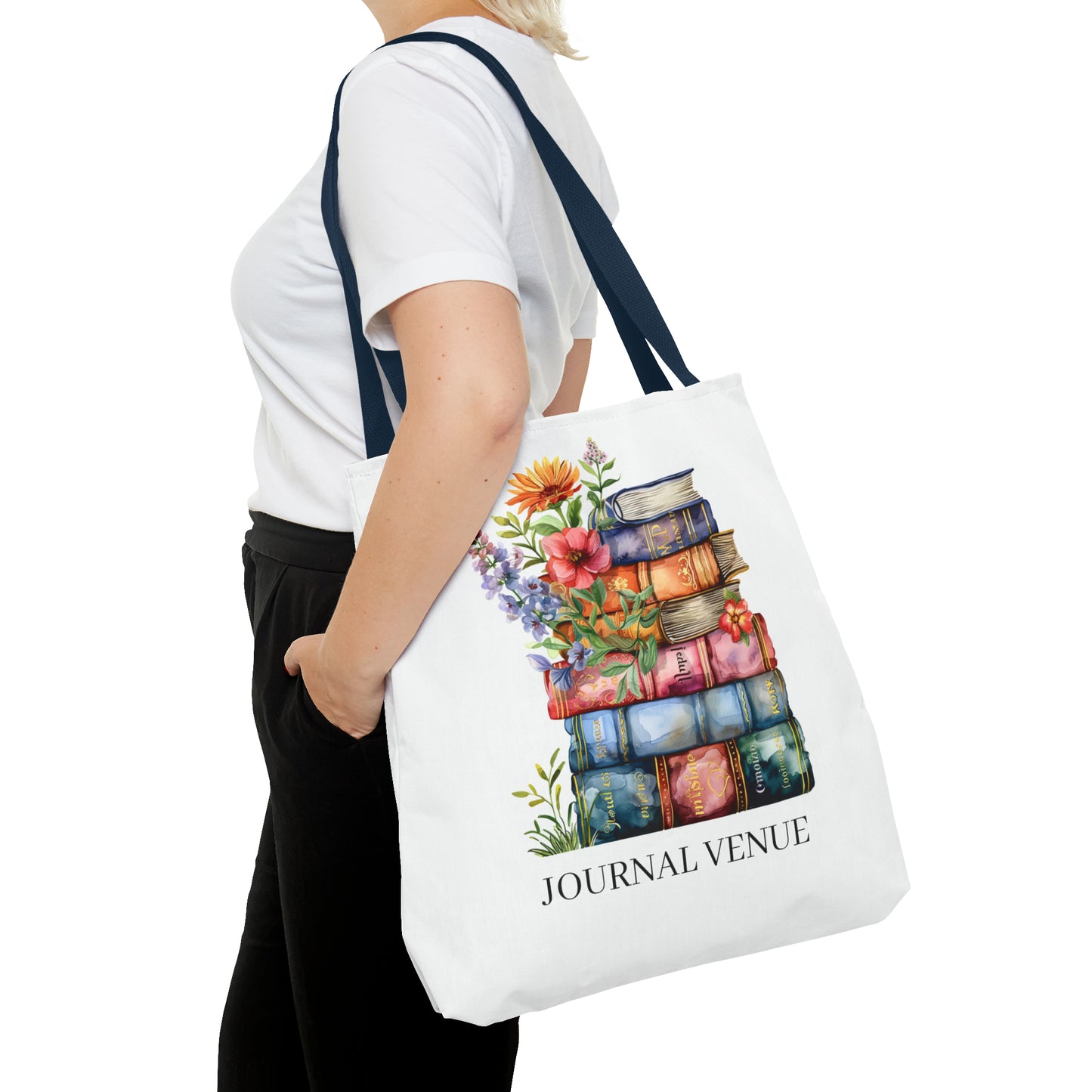 Floral Book Reader Tote Bag - JOURNAL VENUE
