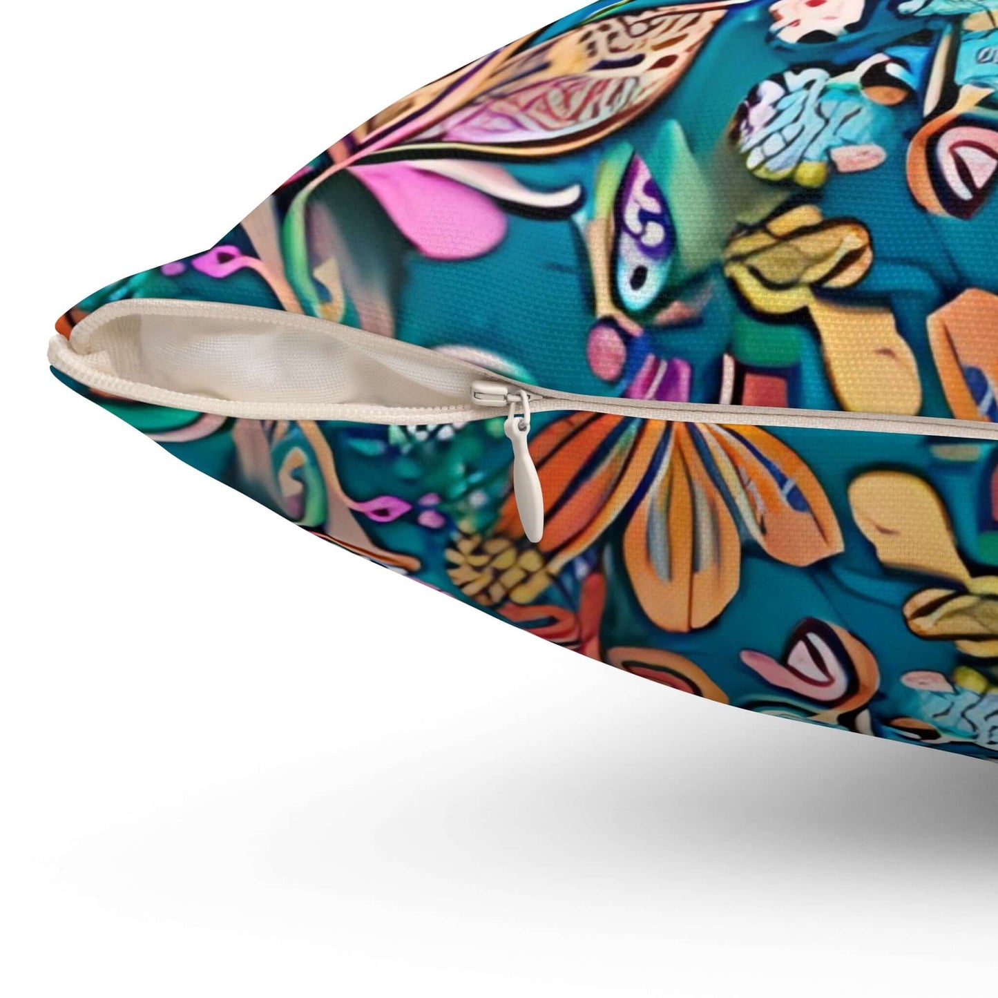 Spring Floral Boho Square Pillow