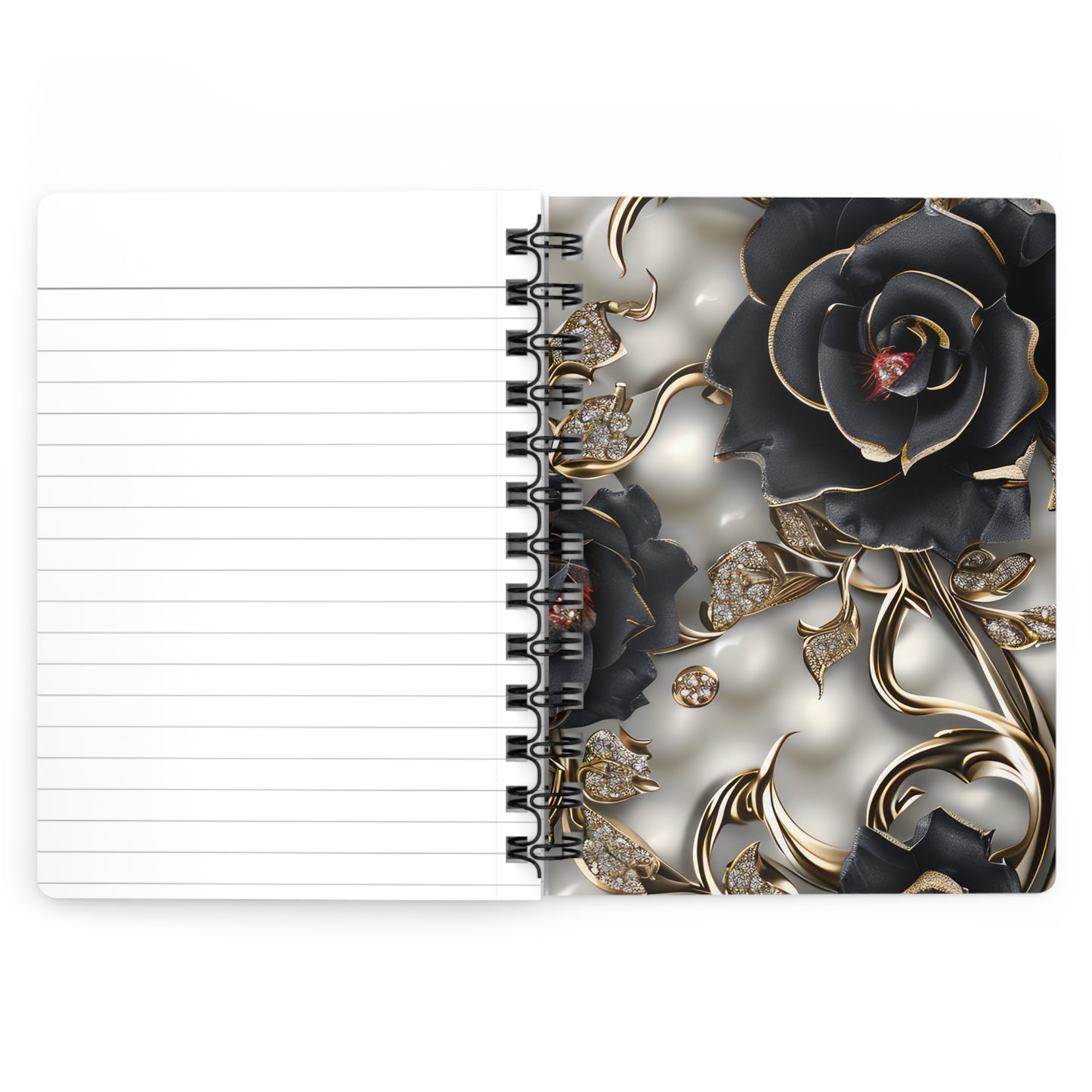 Luxury Black Rose Wedding Notebook - JOURNAL VENUE