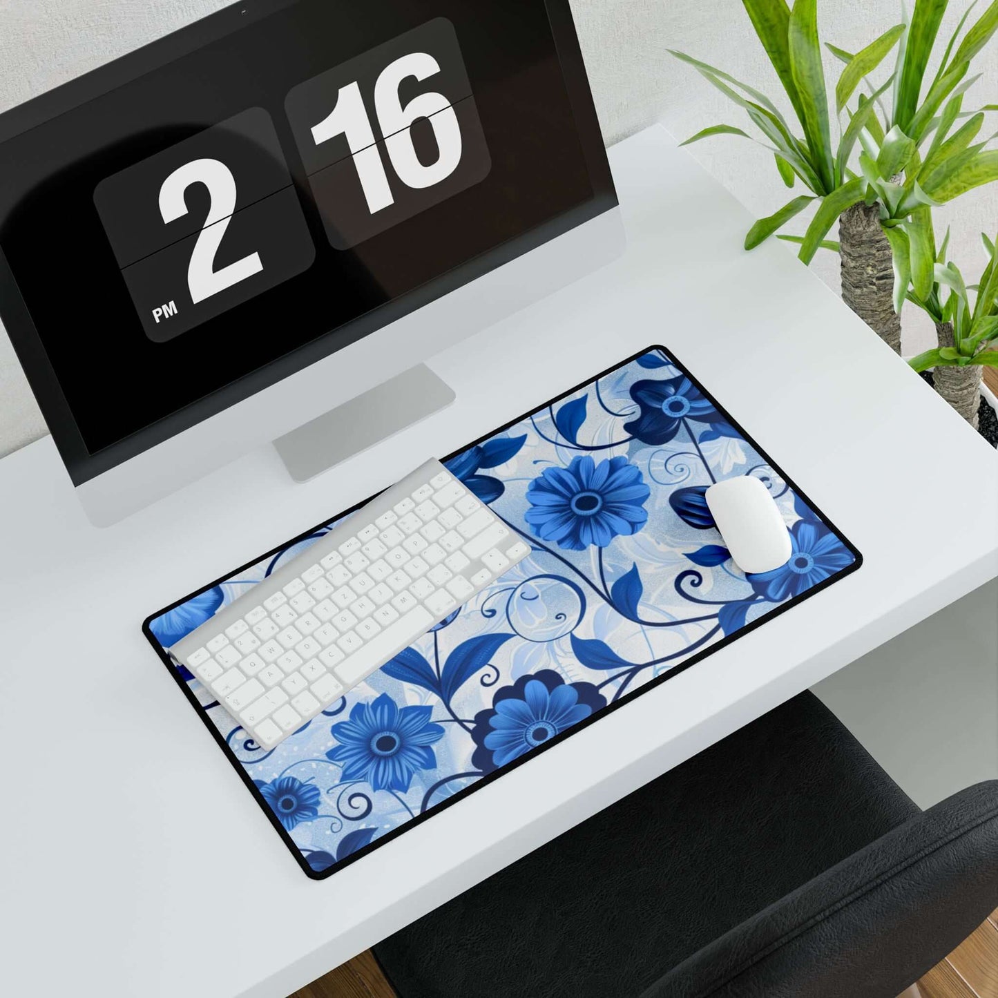 Blue Floral Mouse Pad Desk Mats -JOURNAL VENUE