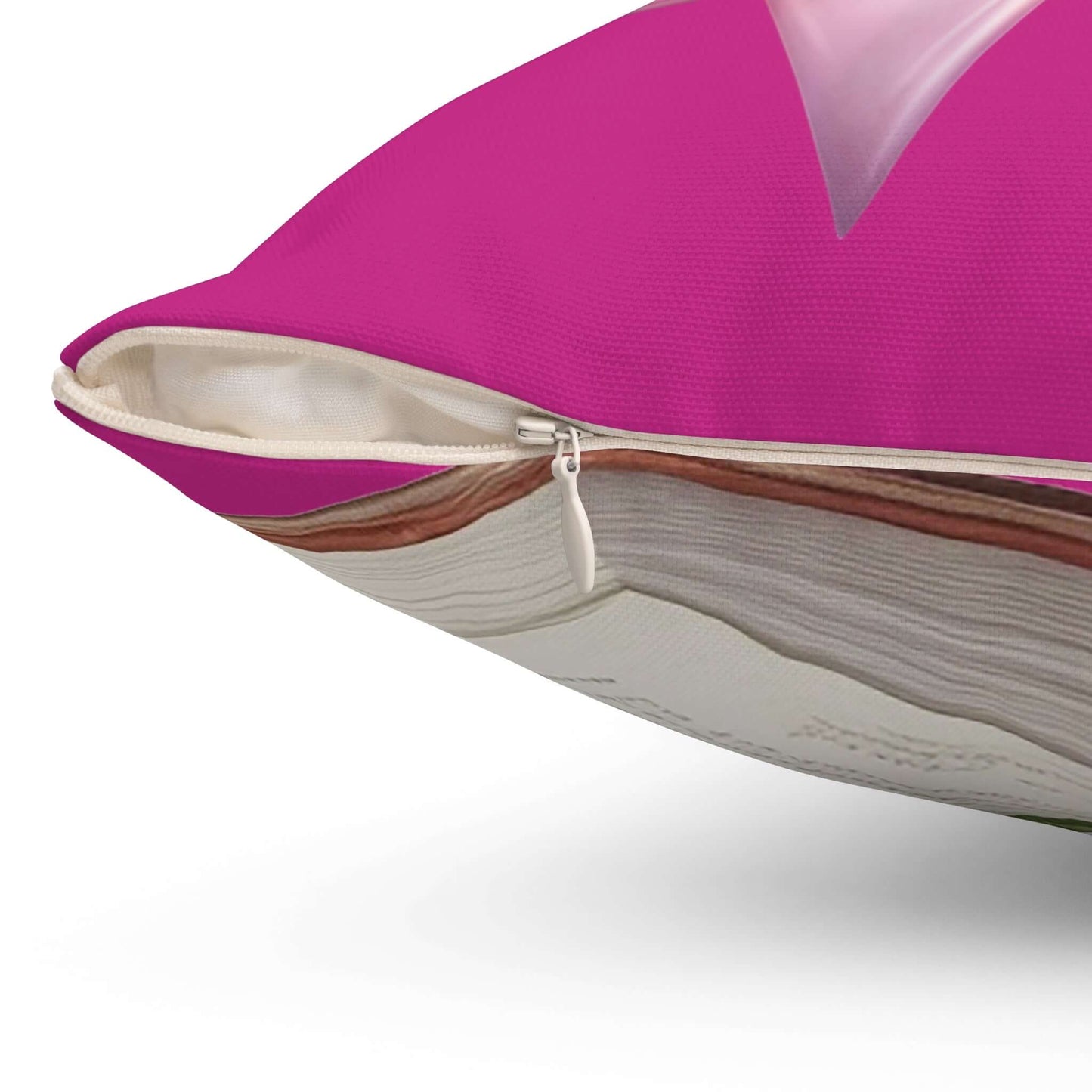 Pink Coquette & Floral Book Square Pillow