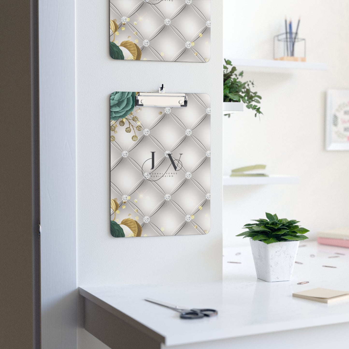 Luxury Home Office White Clipboard - JOURNAL VENUE