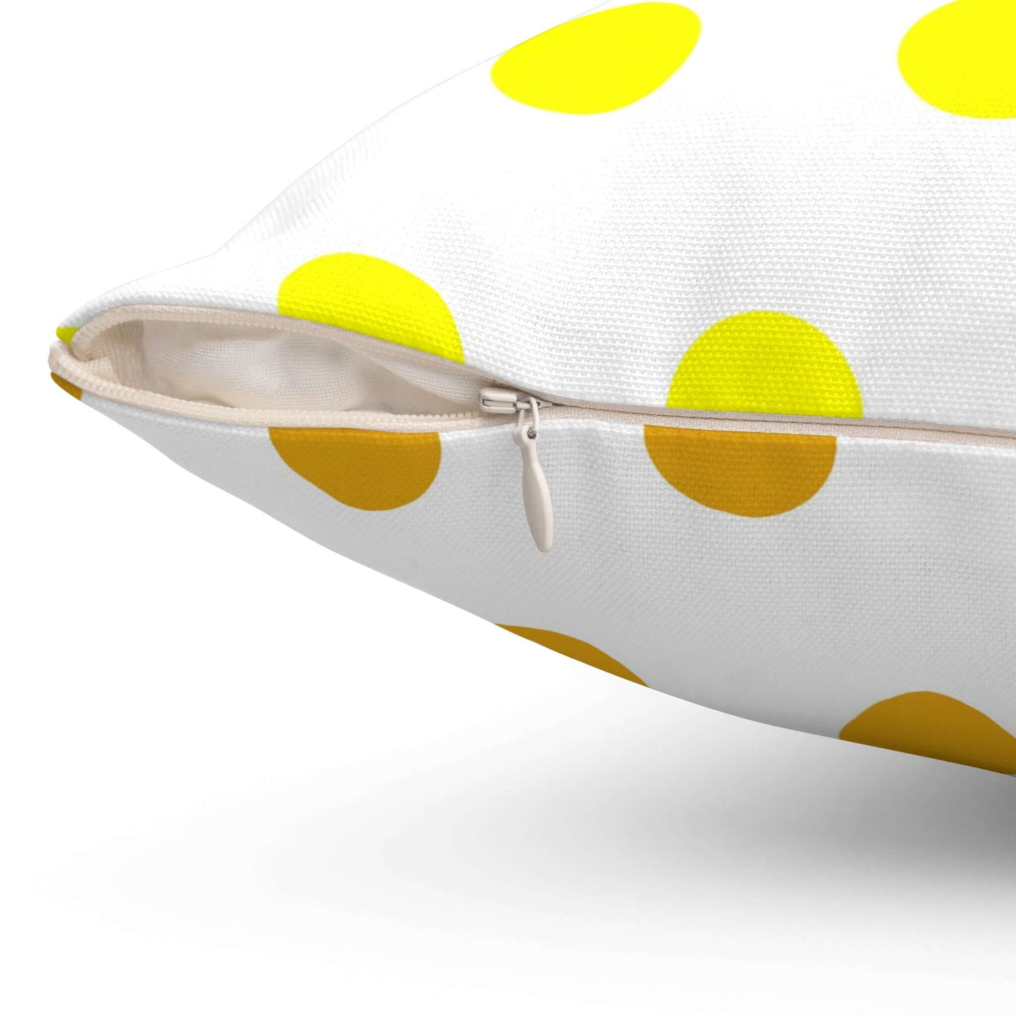 Two Tone Yellow Polka Dot Square Pillow