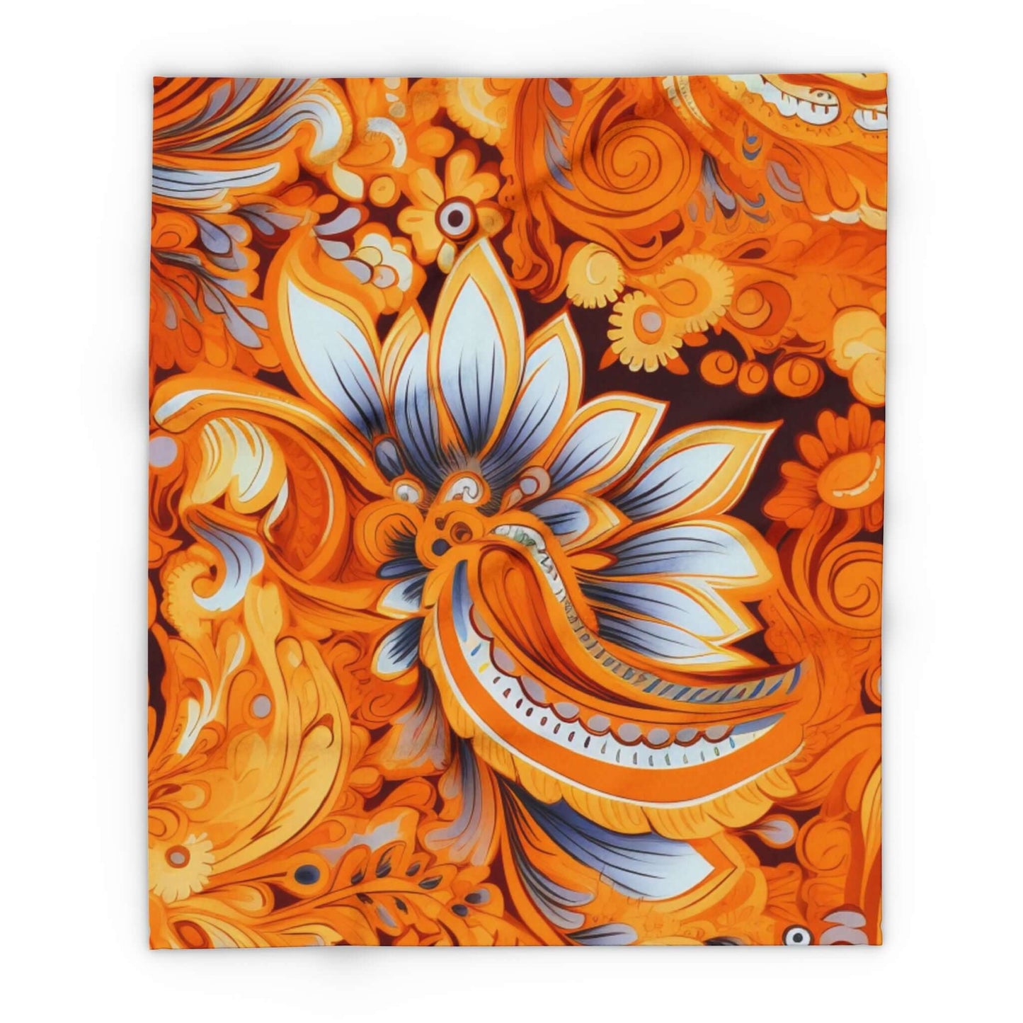 Cute Fall Boho Paisley Arctic Fleece Blanket