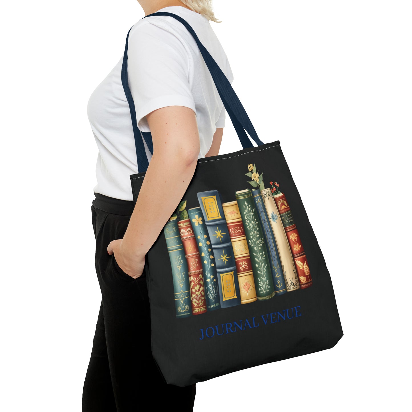 Vintage-Style Bookworm Tote Bag - JOURNAL VENUE