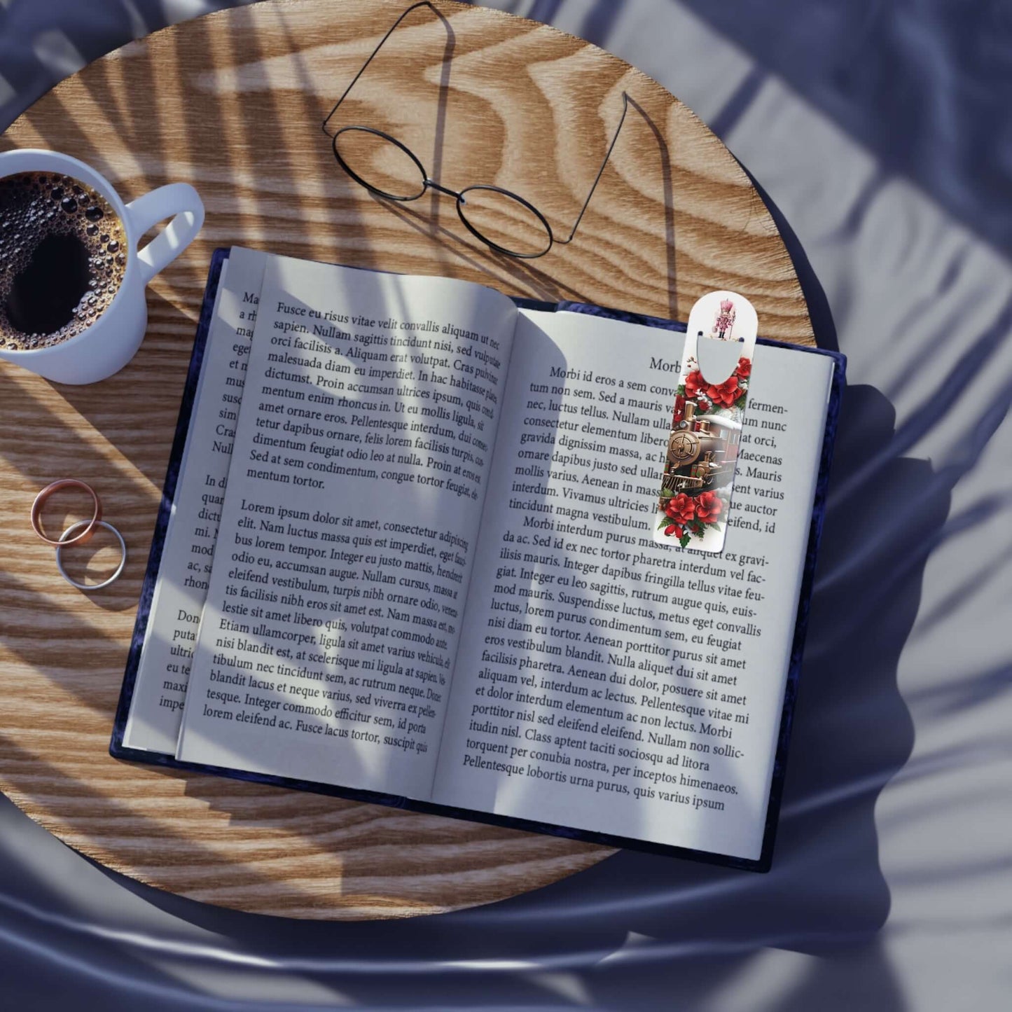 Cute Floral Christmas Train Bookmark - JOURNAL VENUE