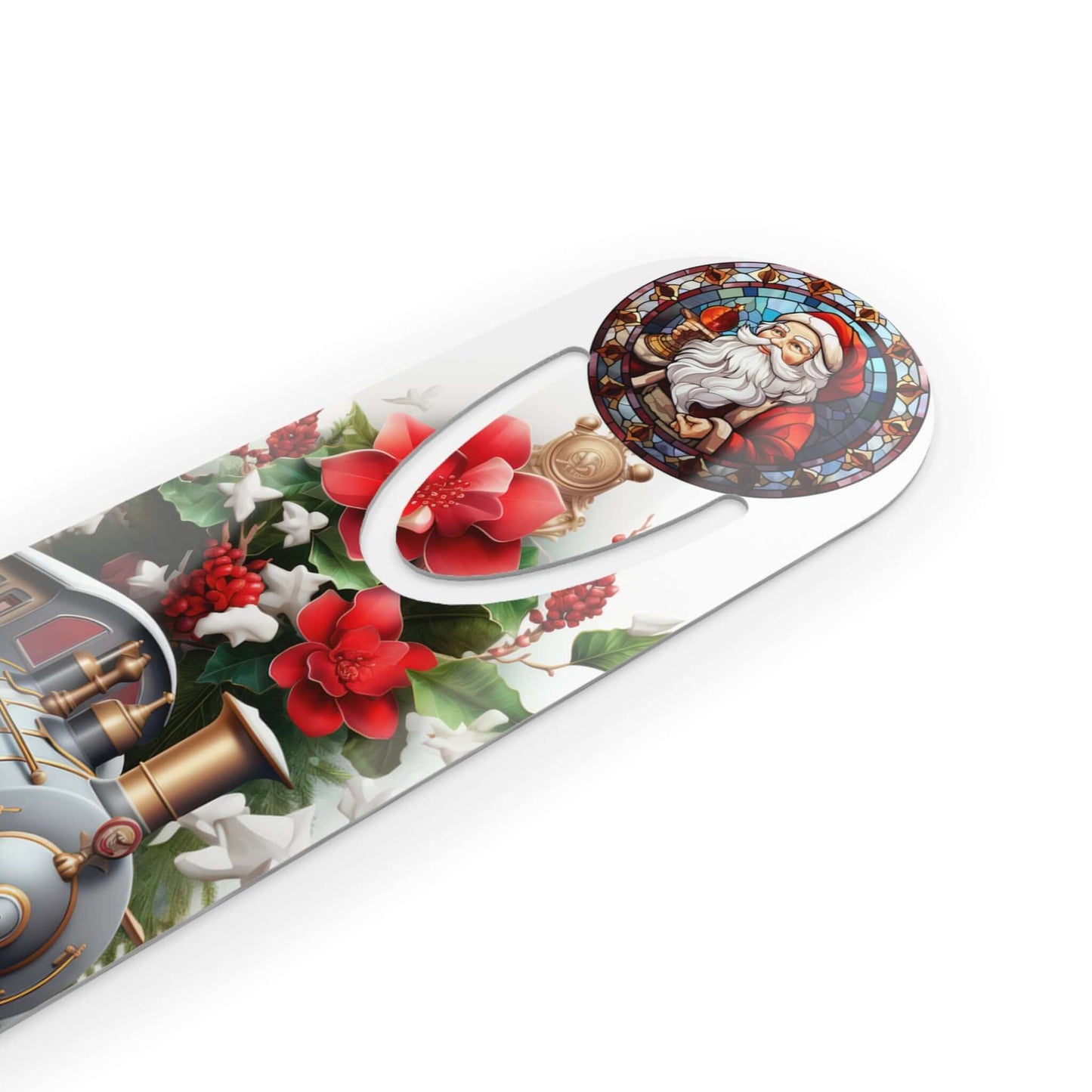 Cute Classic Floral Christmas Train Bookmark - JOURNAL VENUE