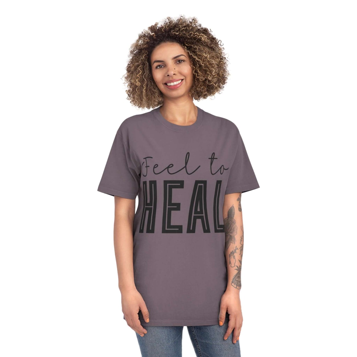 Feel To Heal Mental Health Self Care Faded T Shirt - JOURNAL VENUE