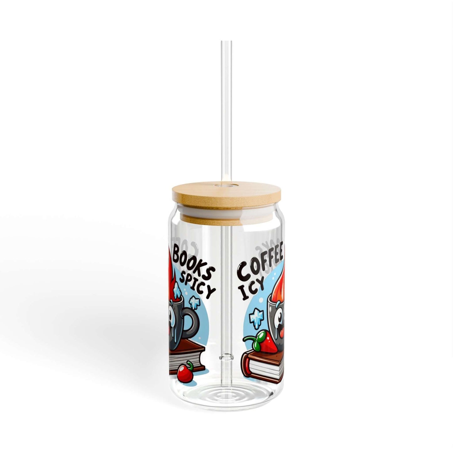 Iced Coffee Book Lover Glass Tumbler - Book Reading Tumbler