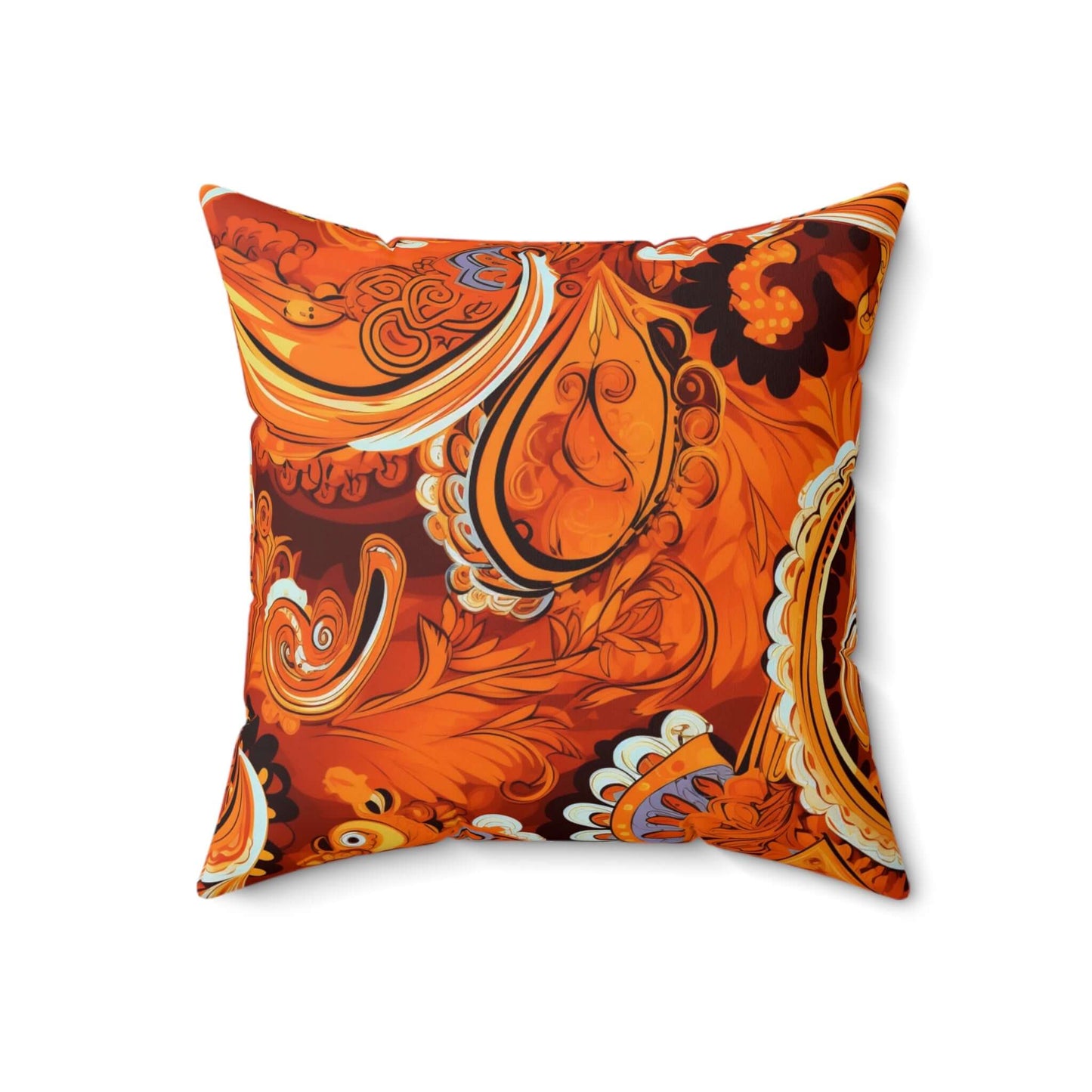Beautiful Fall Boho Paisley Square Pillow