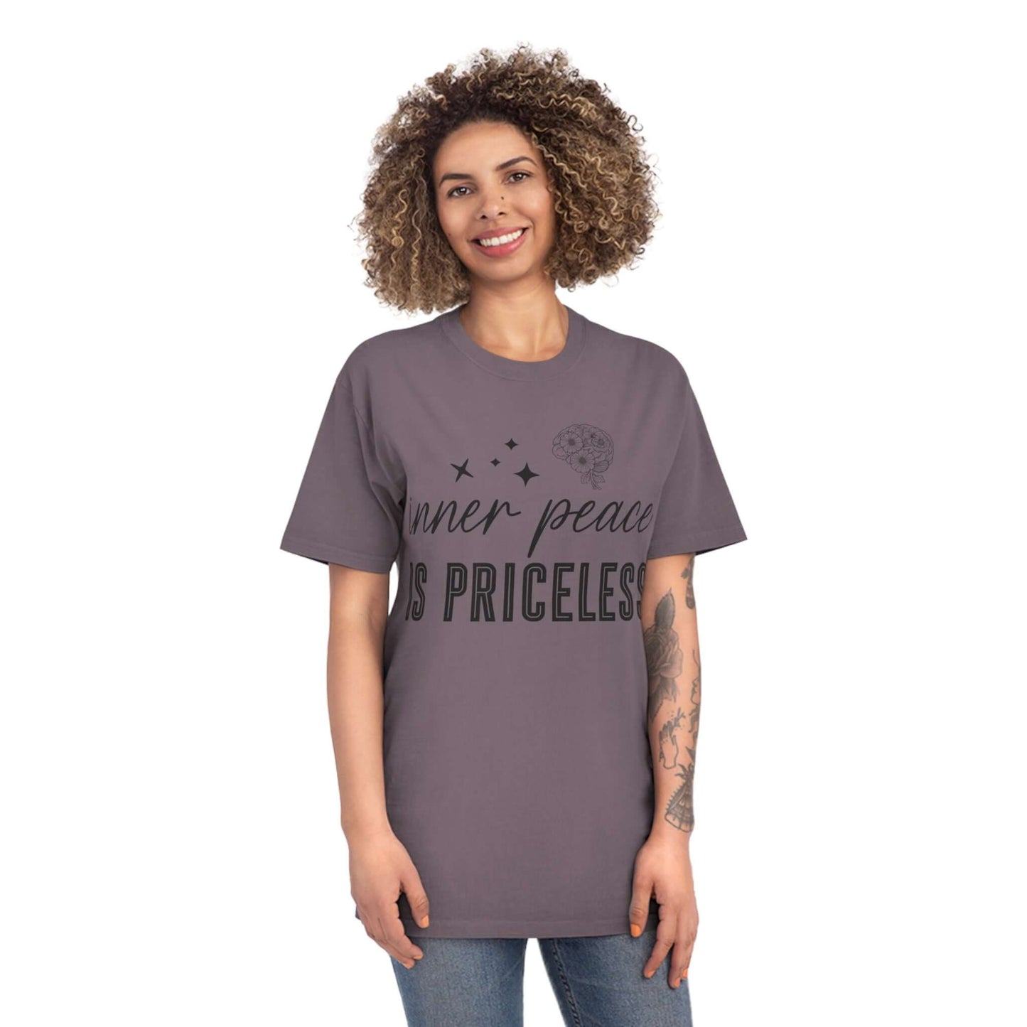 Inner Peace is Priceless Self Care Faded T Shirt - JOURNAL VENUE