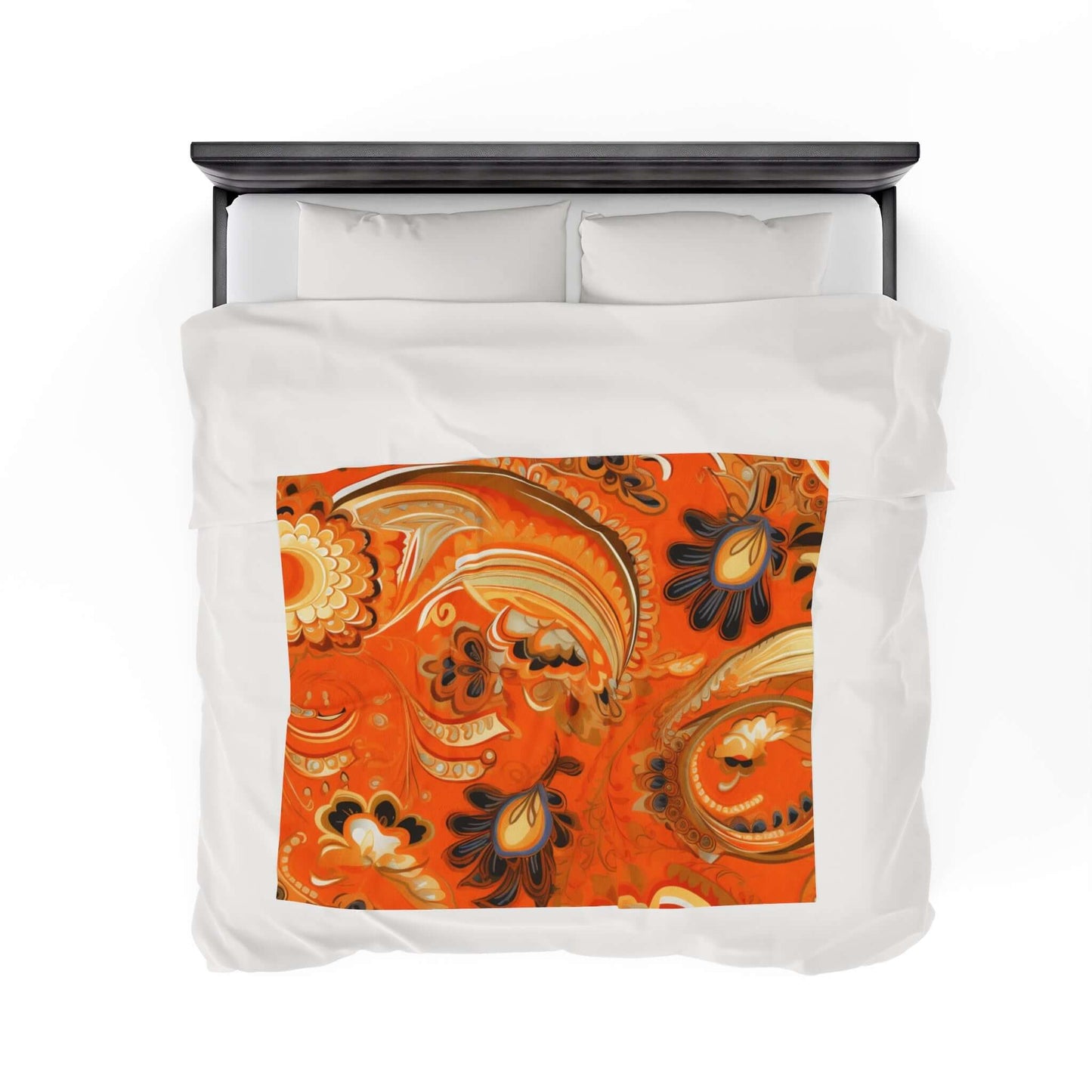 Autumn Boho Paisley Velveteen Plush Blanket