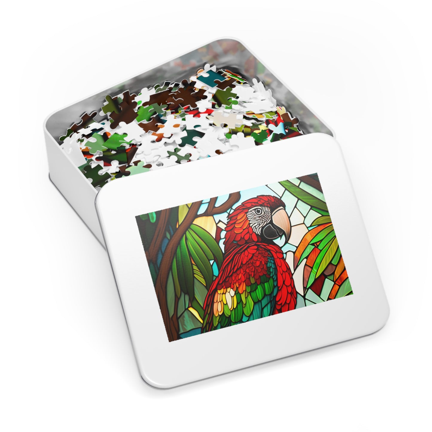 Stained Glass Macaw Jigsaw Puzzle - JOURNAL VENUE