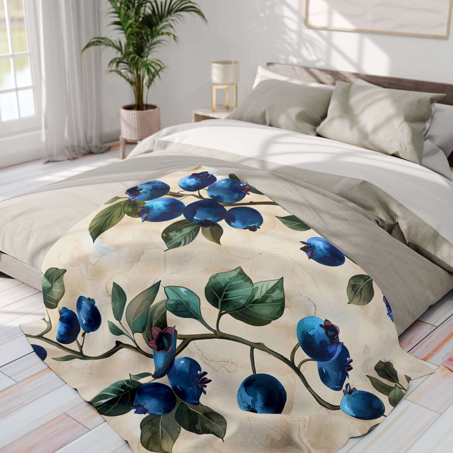 Botanical Blueberry Arctic Fleece Blanket