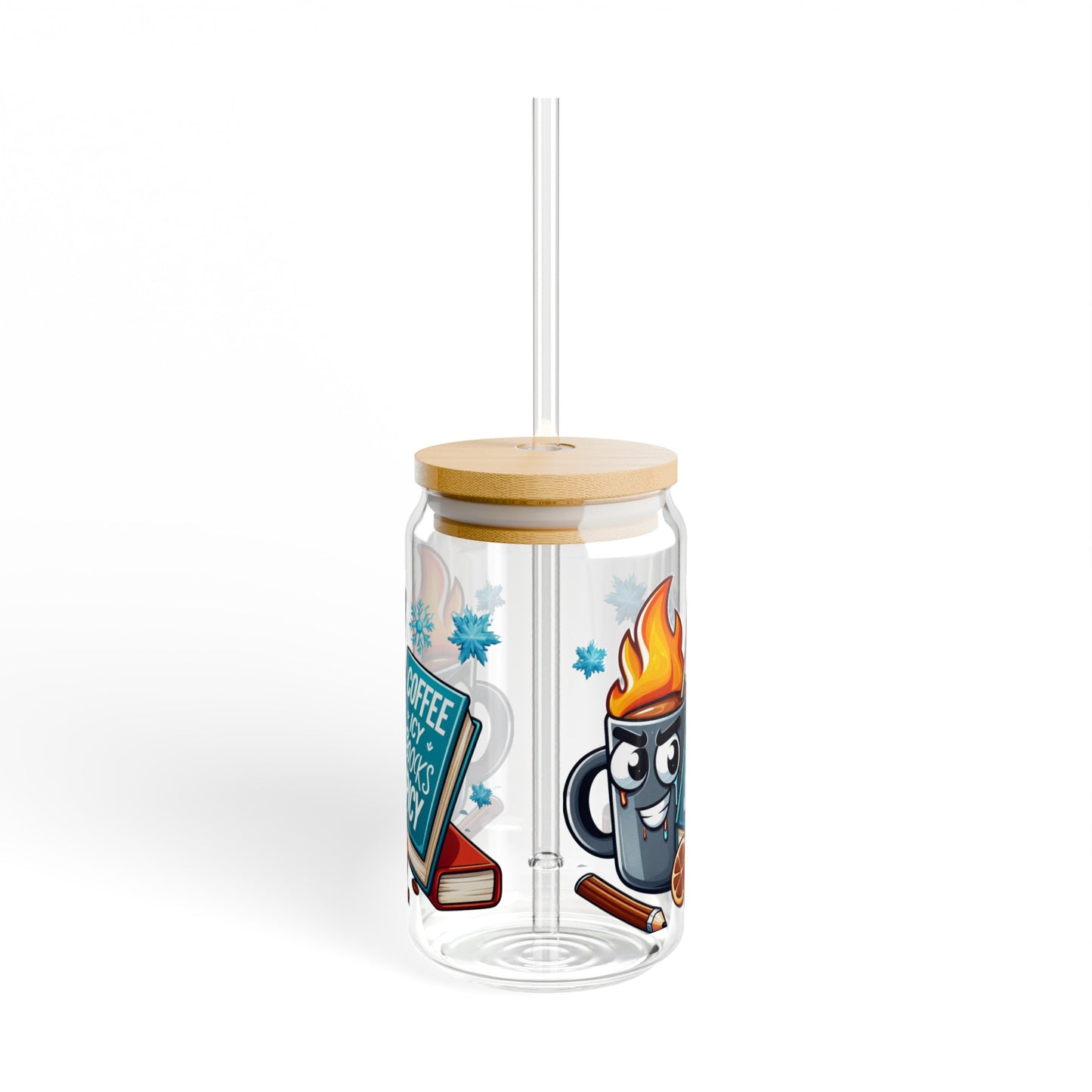 Iced Pumpkin Spice Coffee Glass Tumbler - Reading Tumbler