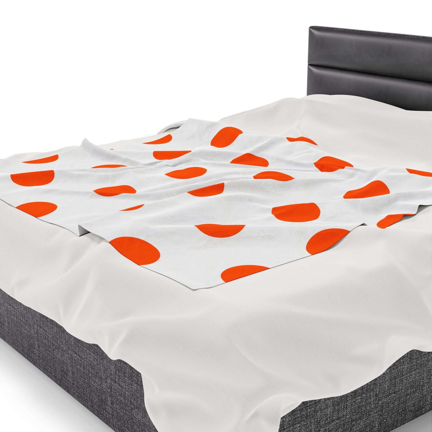 Orange Polka Dot Velveteen Plush Blanket