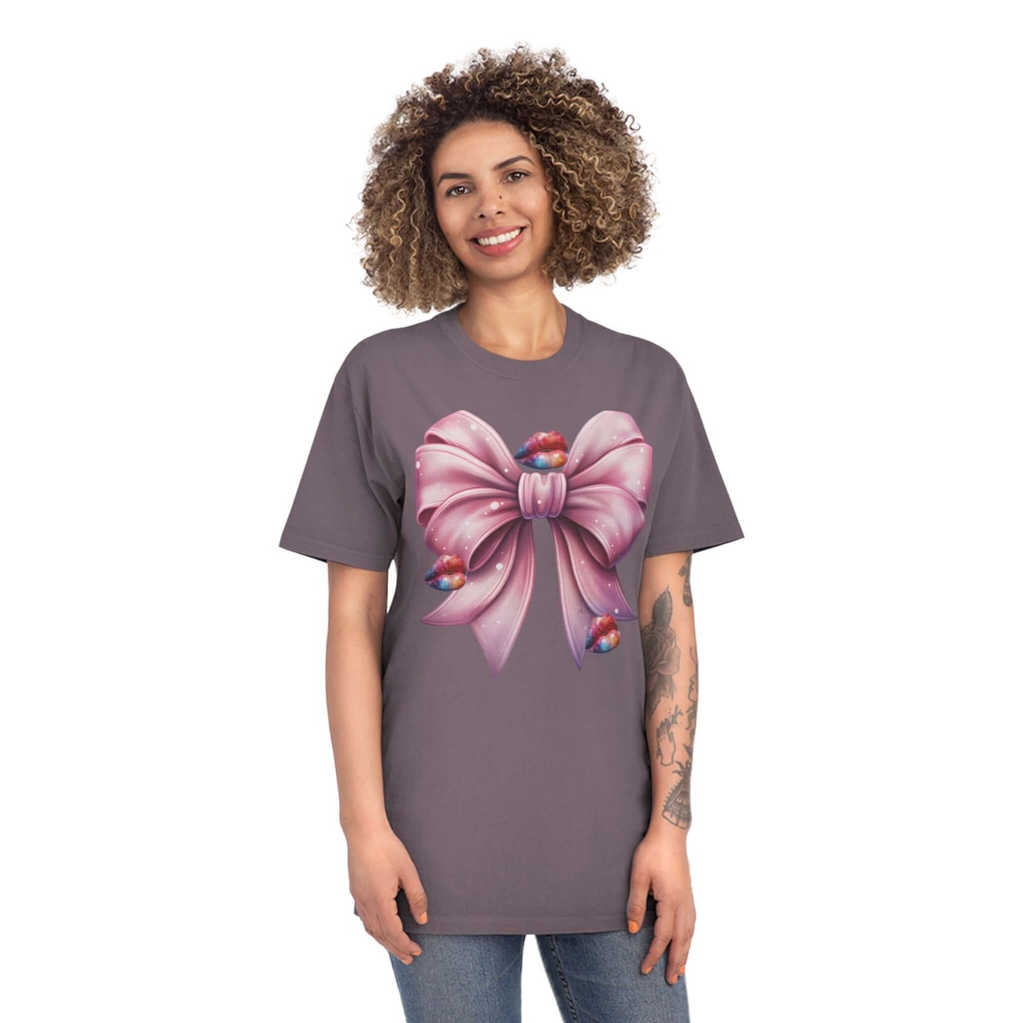 Pink Coquette Bow Faded T Shirt