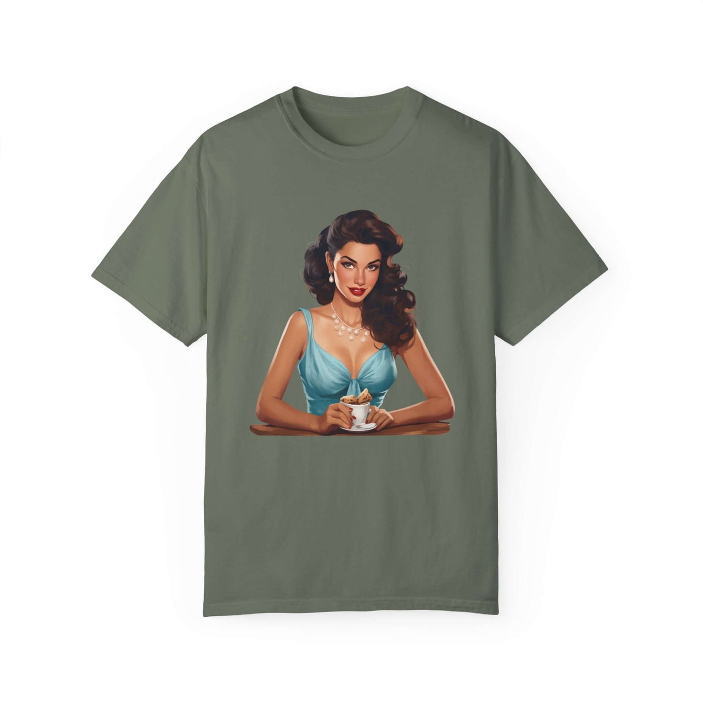 Vintage Fashion Pin Up Coffee Girl T-shirt - JOURNAL VENUE