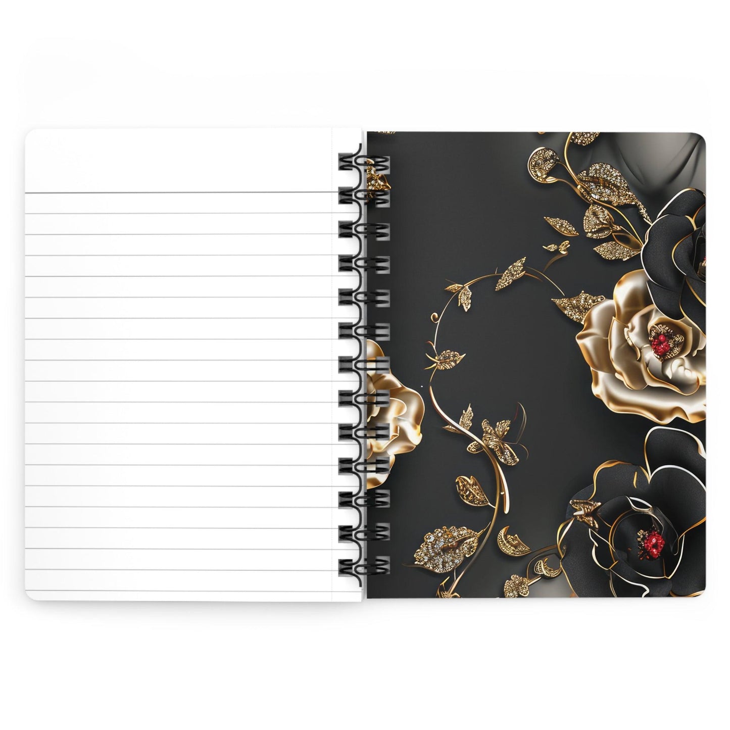 Luxury Gold Black Rose Wedding Notebook - JOURNAL VENUE