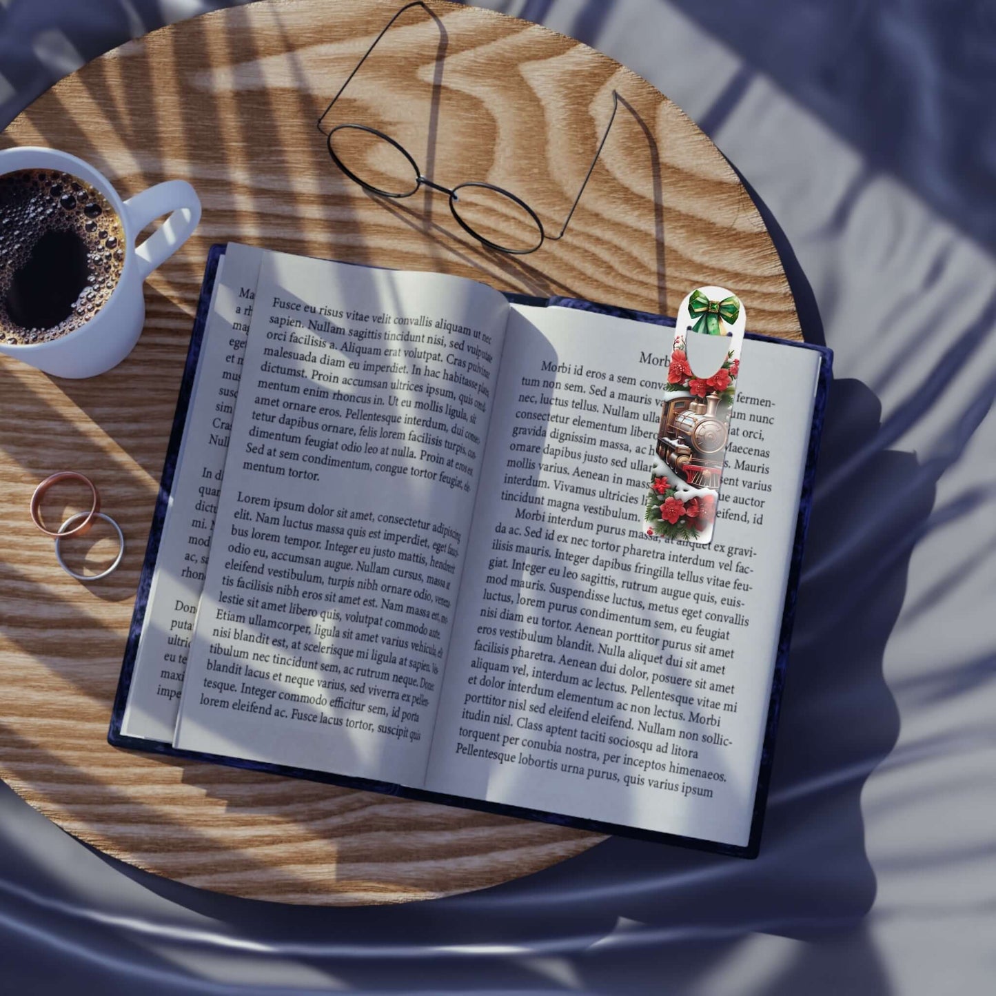 Classic Floral Christmas Train Bookmark - JOURNAL VENUE