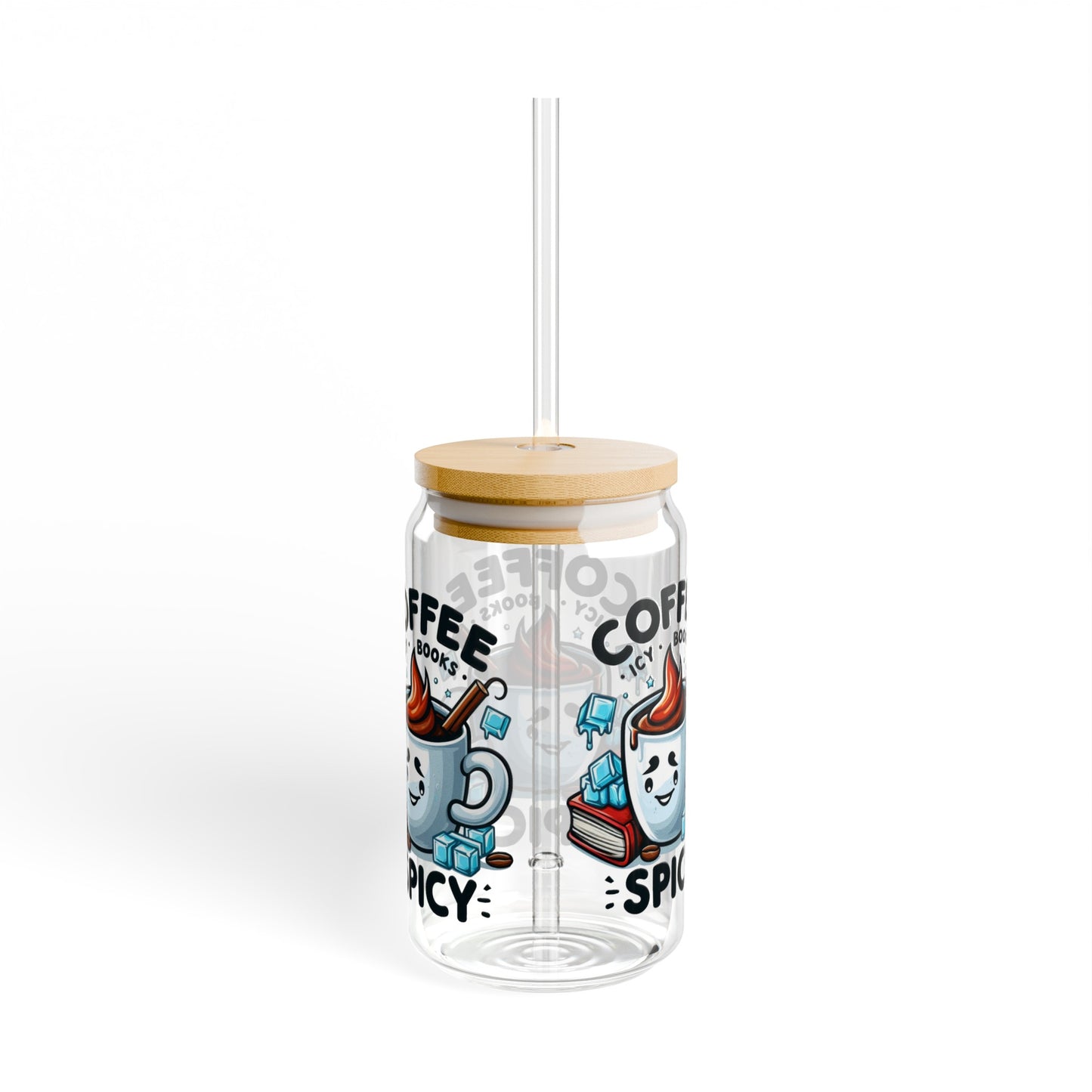 Iced Coffee Lover Glass Tumbler With Straw