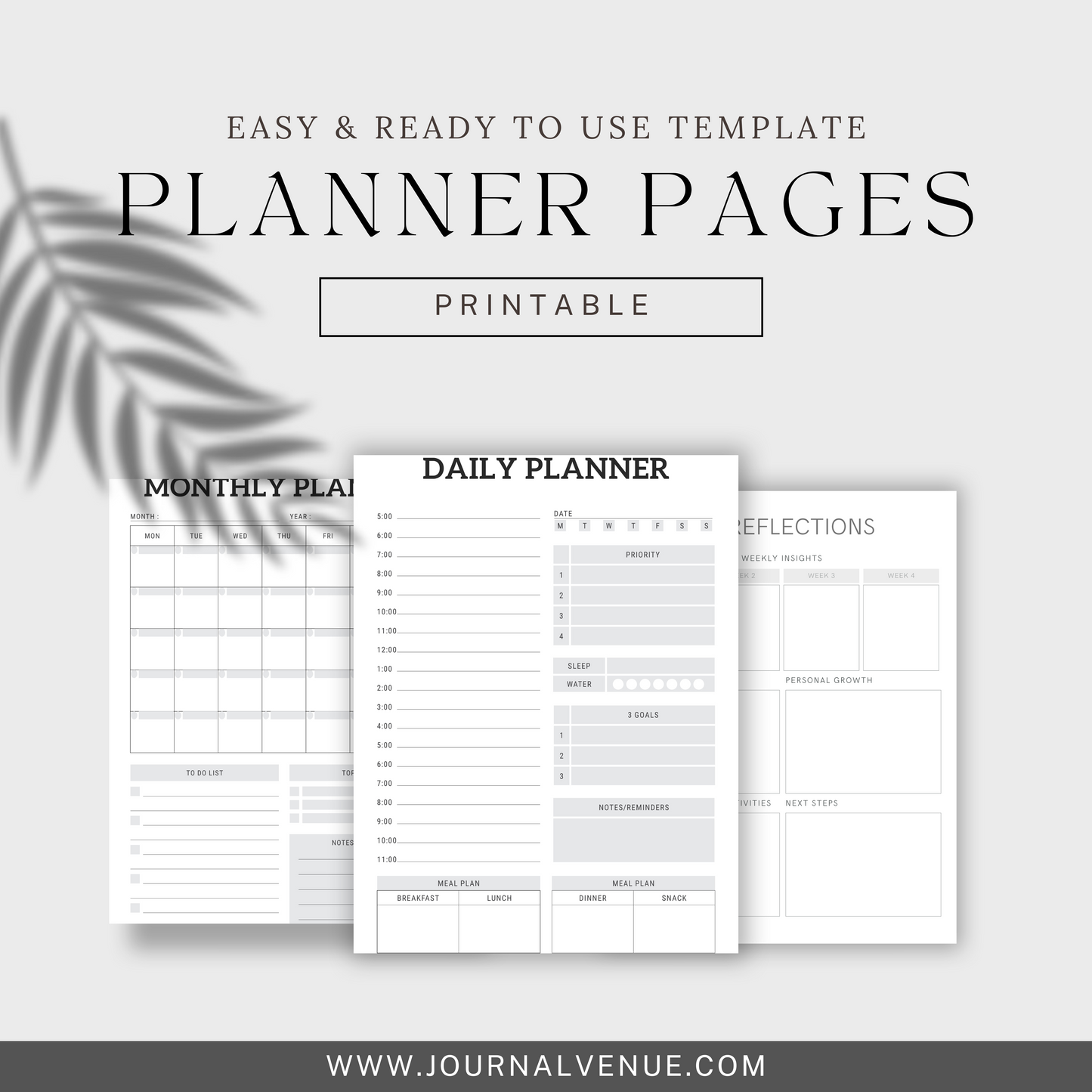 Printable Weekly Floral Journal Planner - JOURNAL VENUE