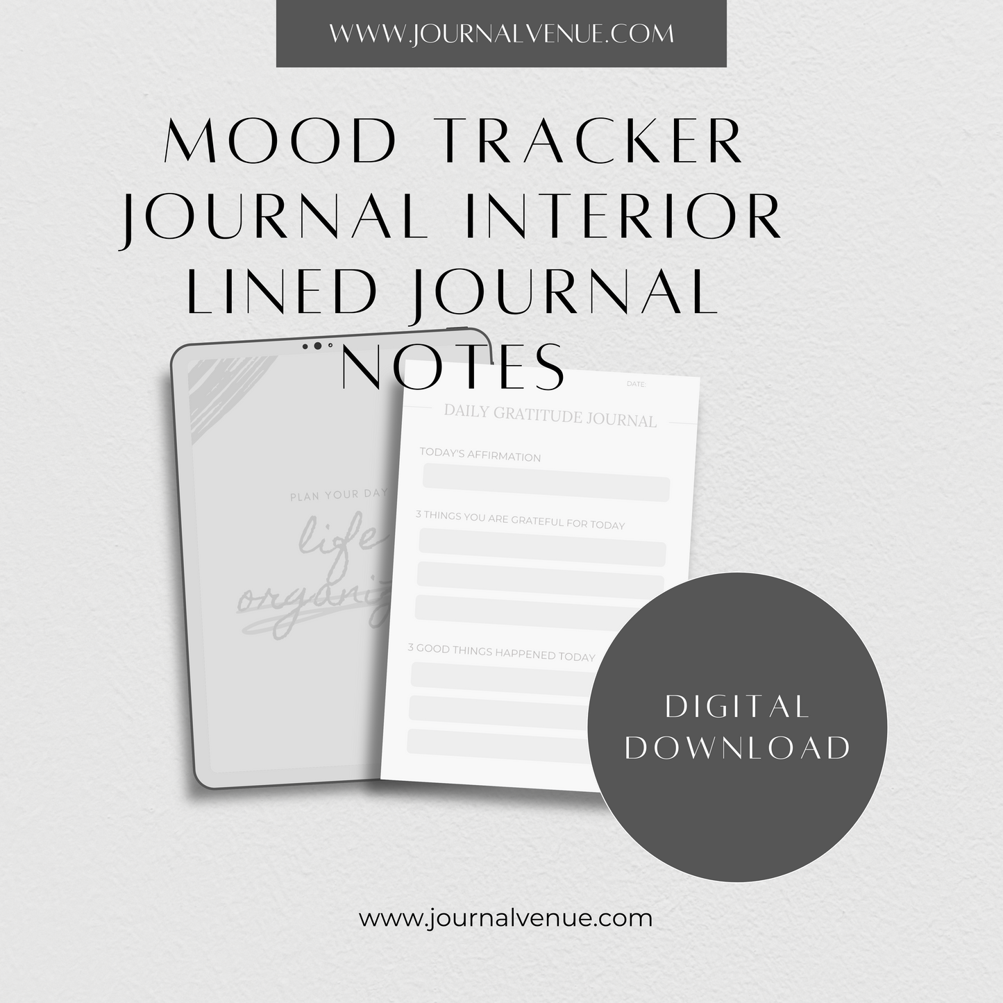 Mood Tracker Lined Note Journal Interior- JOURNAL VENUE