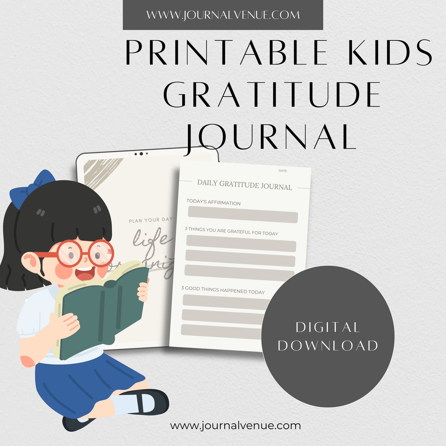 Printable Kids Gratitude Journal - JOURNAL VENUE