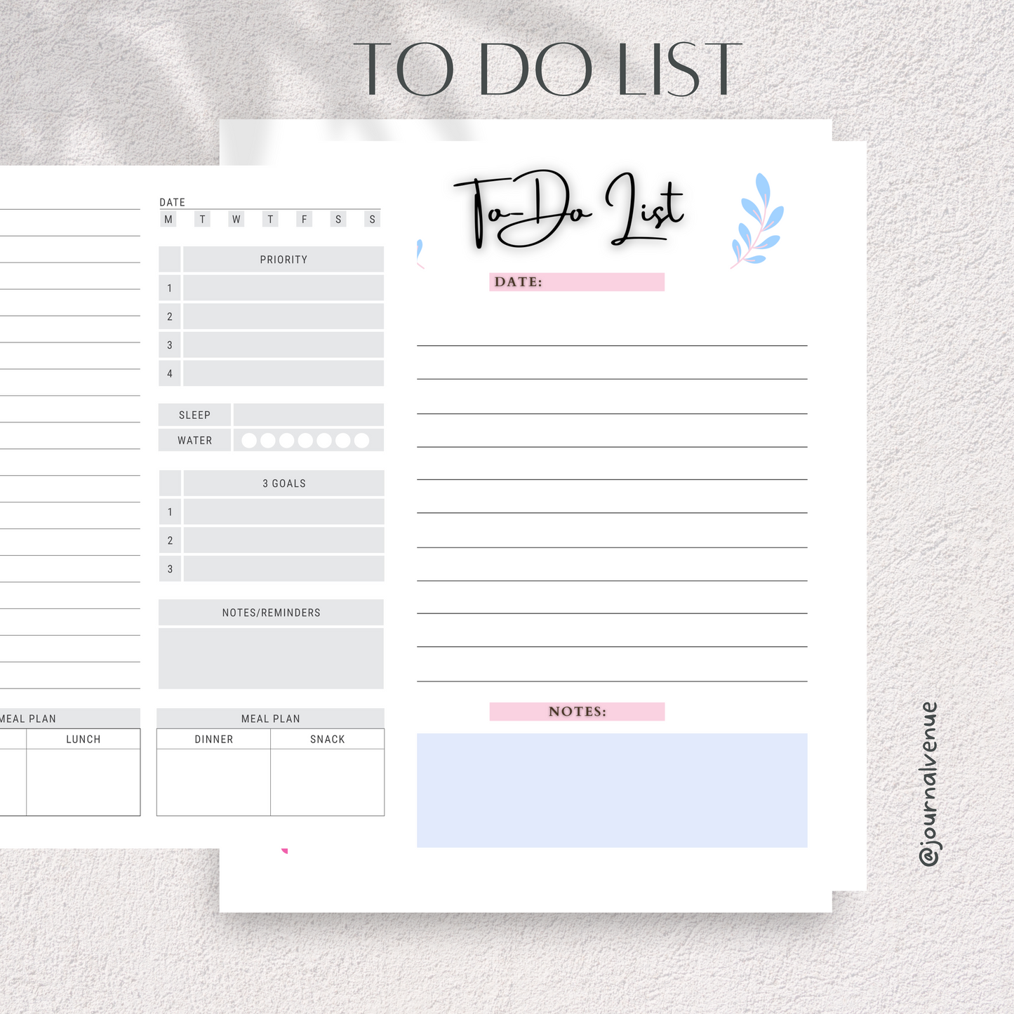 Printable To Do List and Digital Notebooks - JOURNAL VENUE