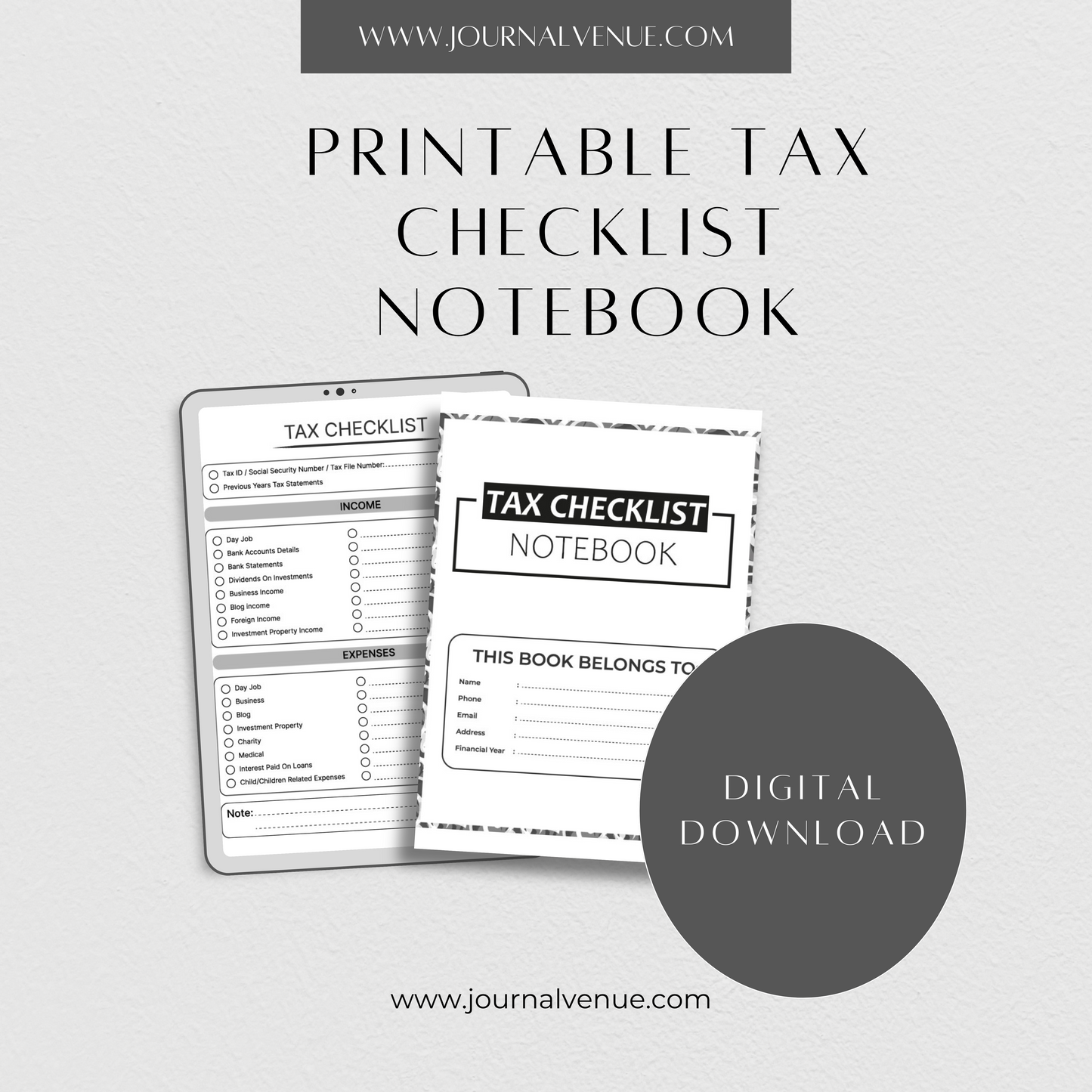 Professional Tax Checklist Notebook - JOURNAL VENUE