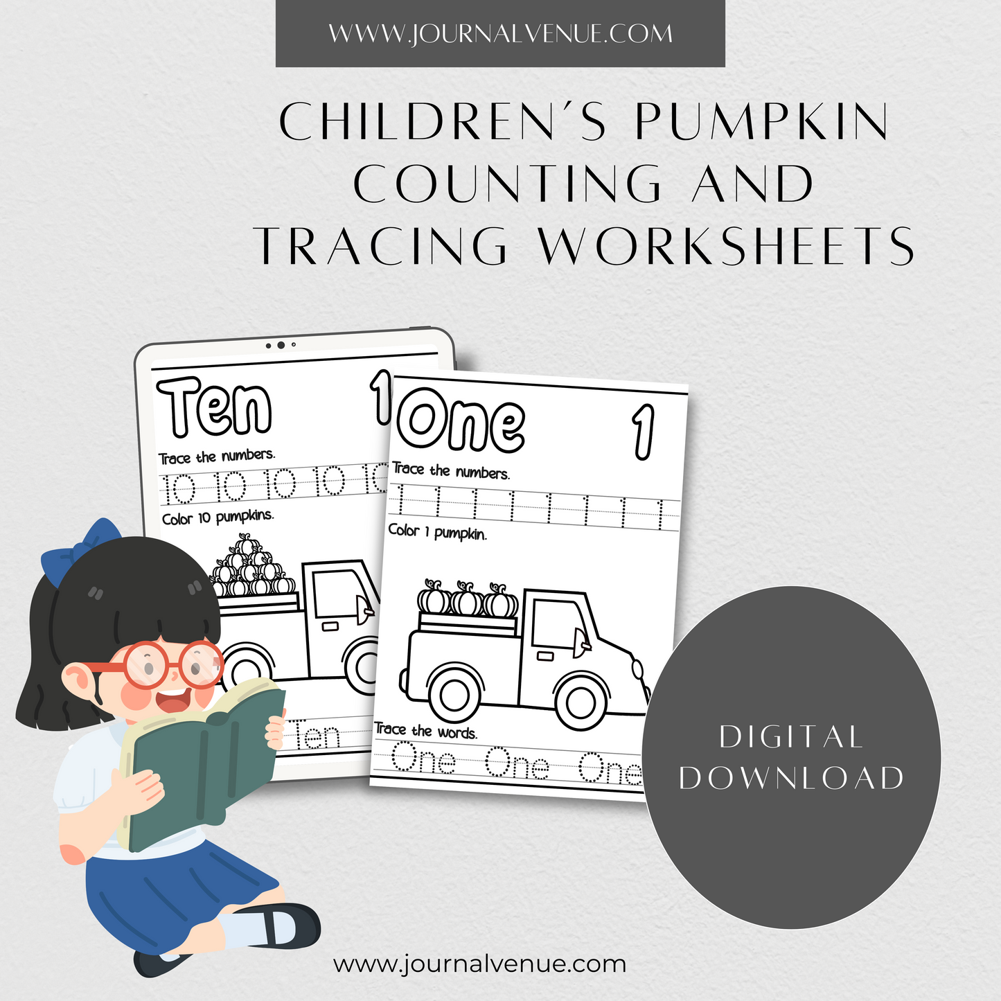 Kid's Pumpkin Counting Activity Worksheets - JOURNAL VENUE