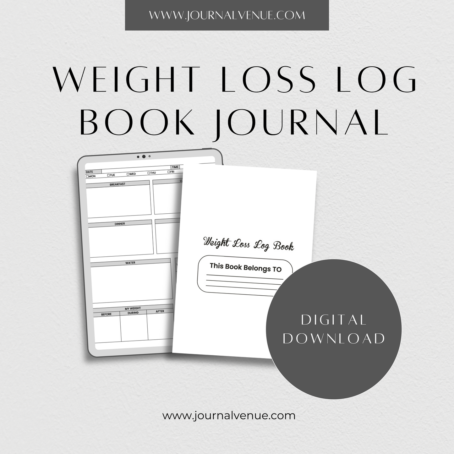 Weight Loss Log Book Journal - JOURNAL VENUE