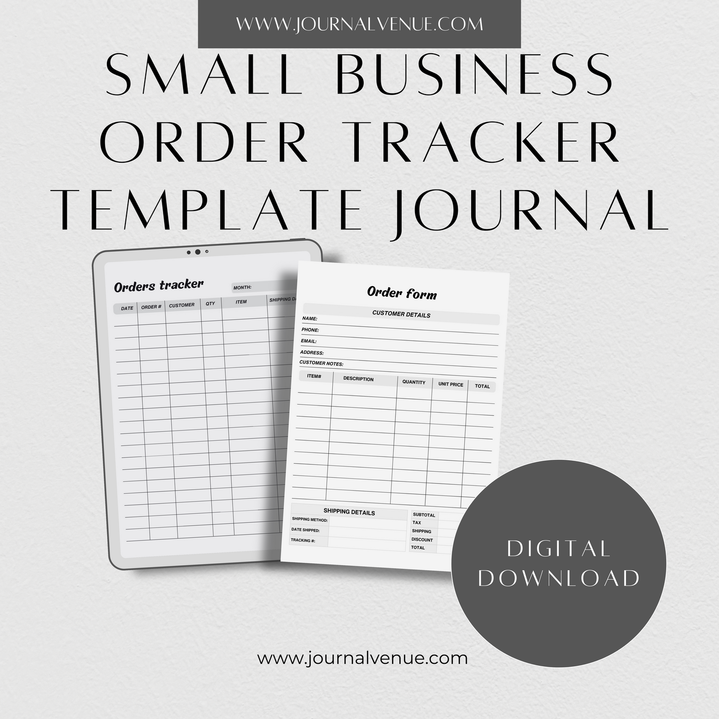Small Business Order Tracker Journal- JOURNAL VENUE