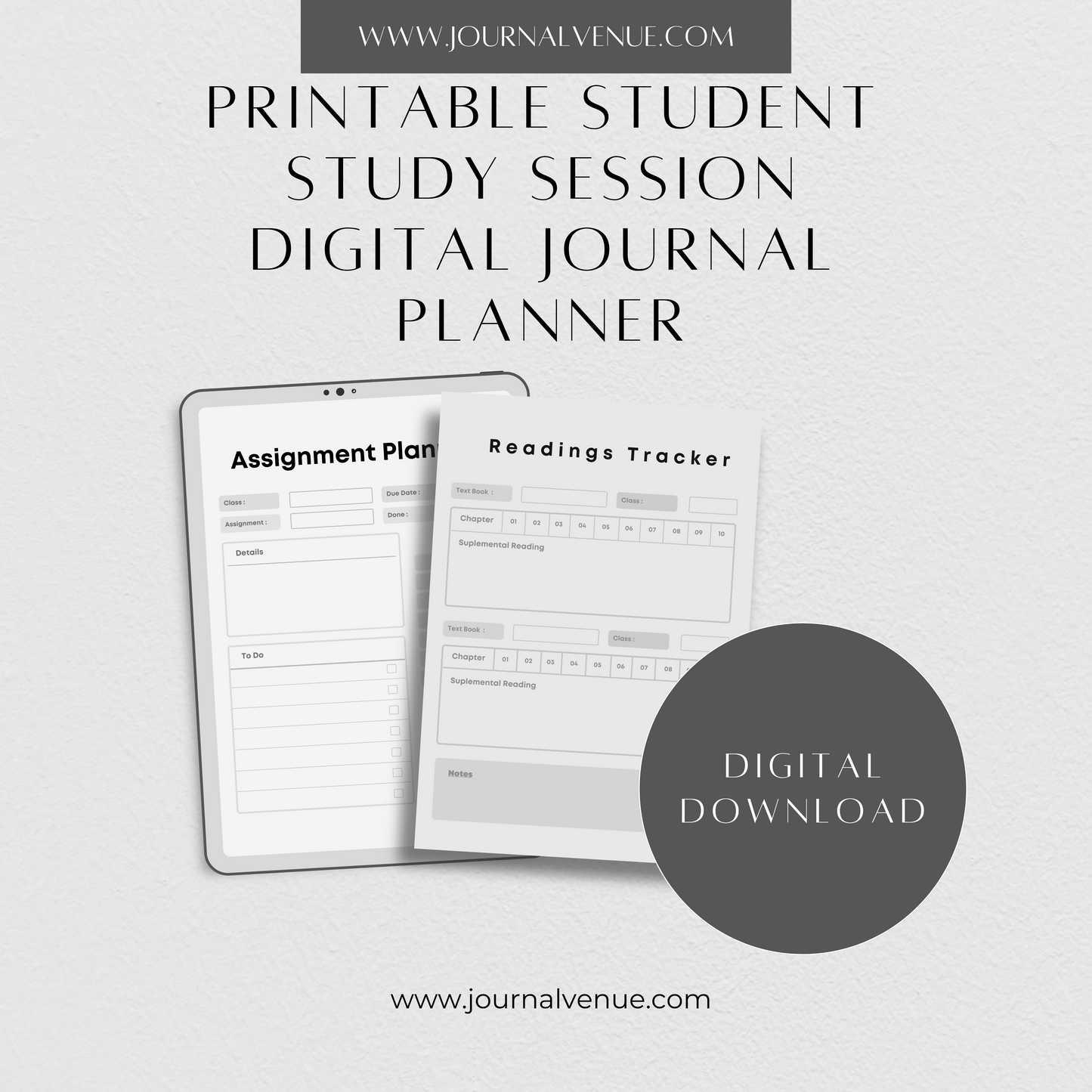 Printable Student Journal Planner - JOURNAL VENUE